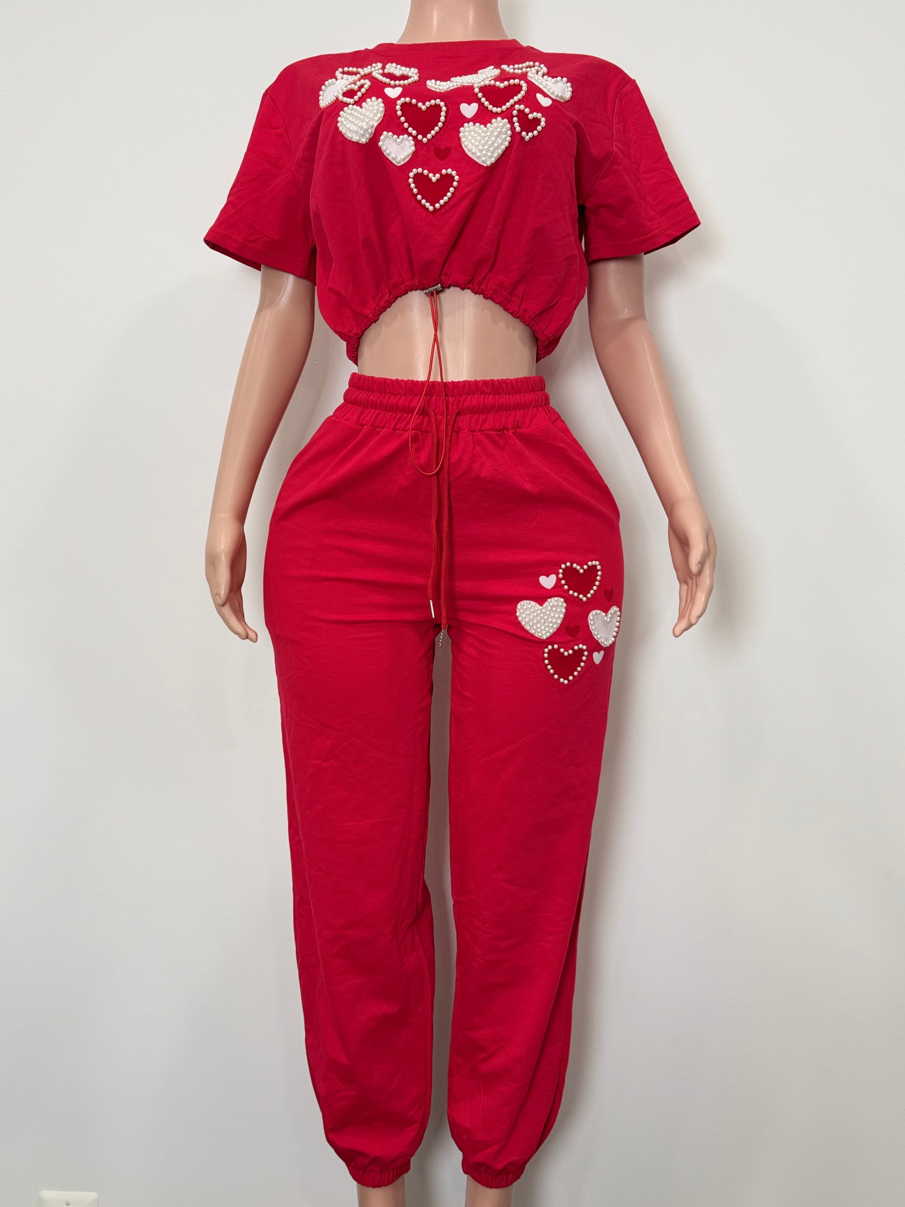 D9977 Heartbeat Charm Jogger Set