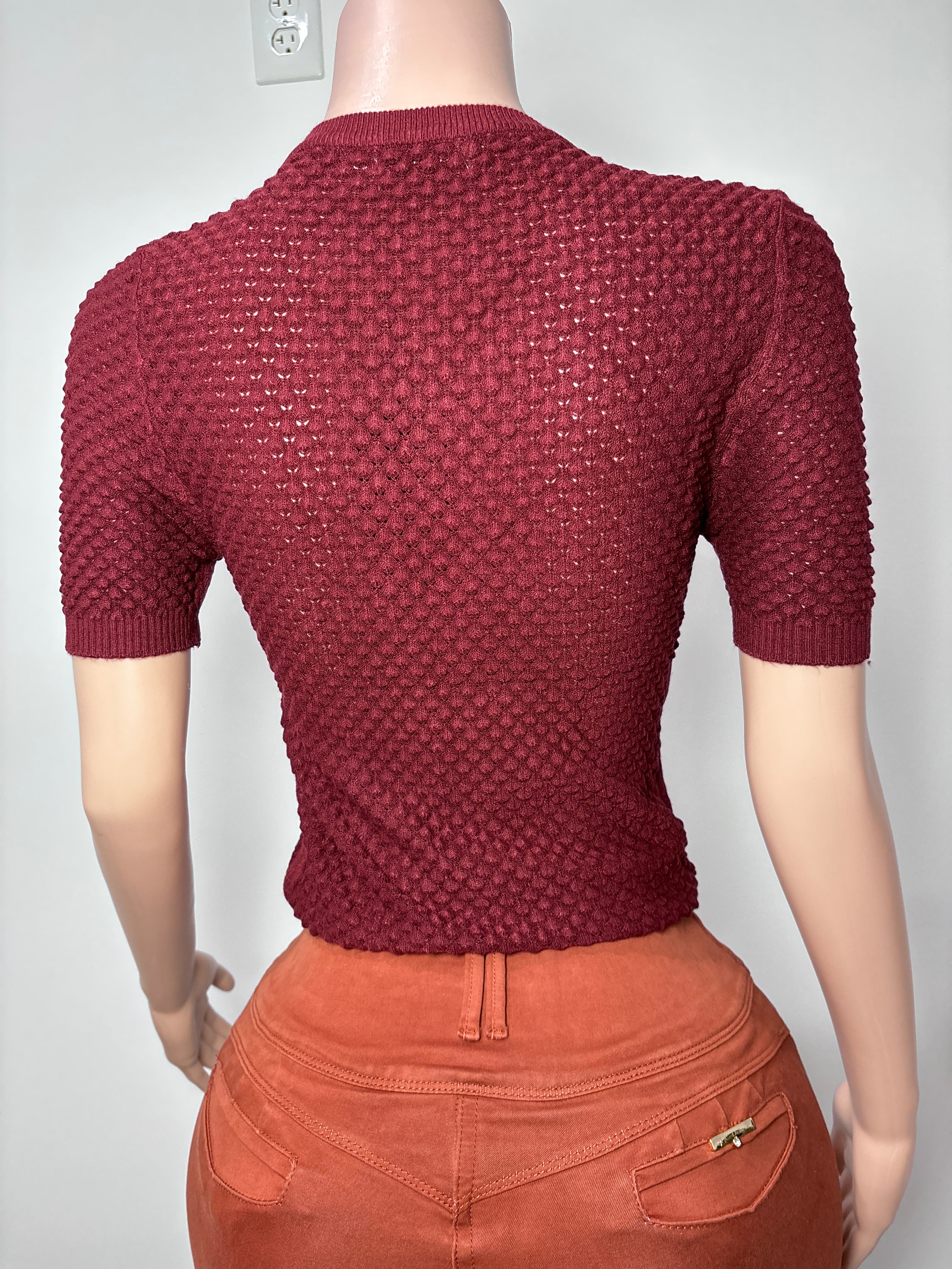 F011 Midnight Textured Knit Top