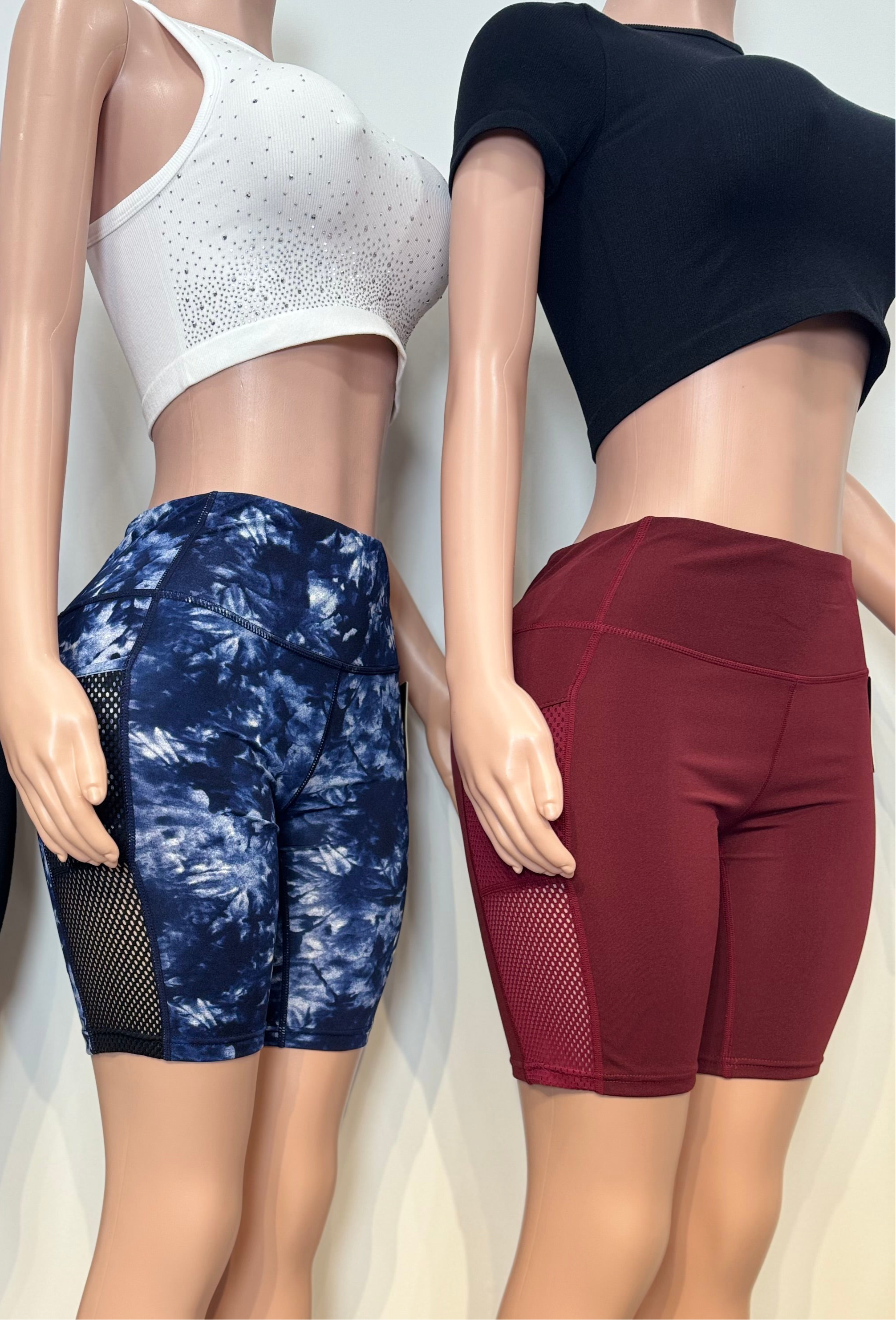 Y6693 FlexZone Mesh Pocket Biker Shorts