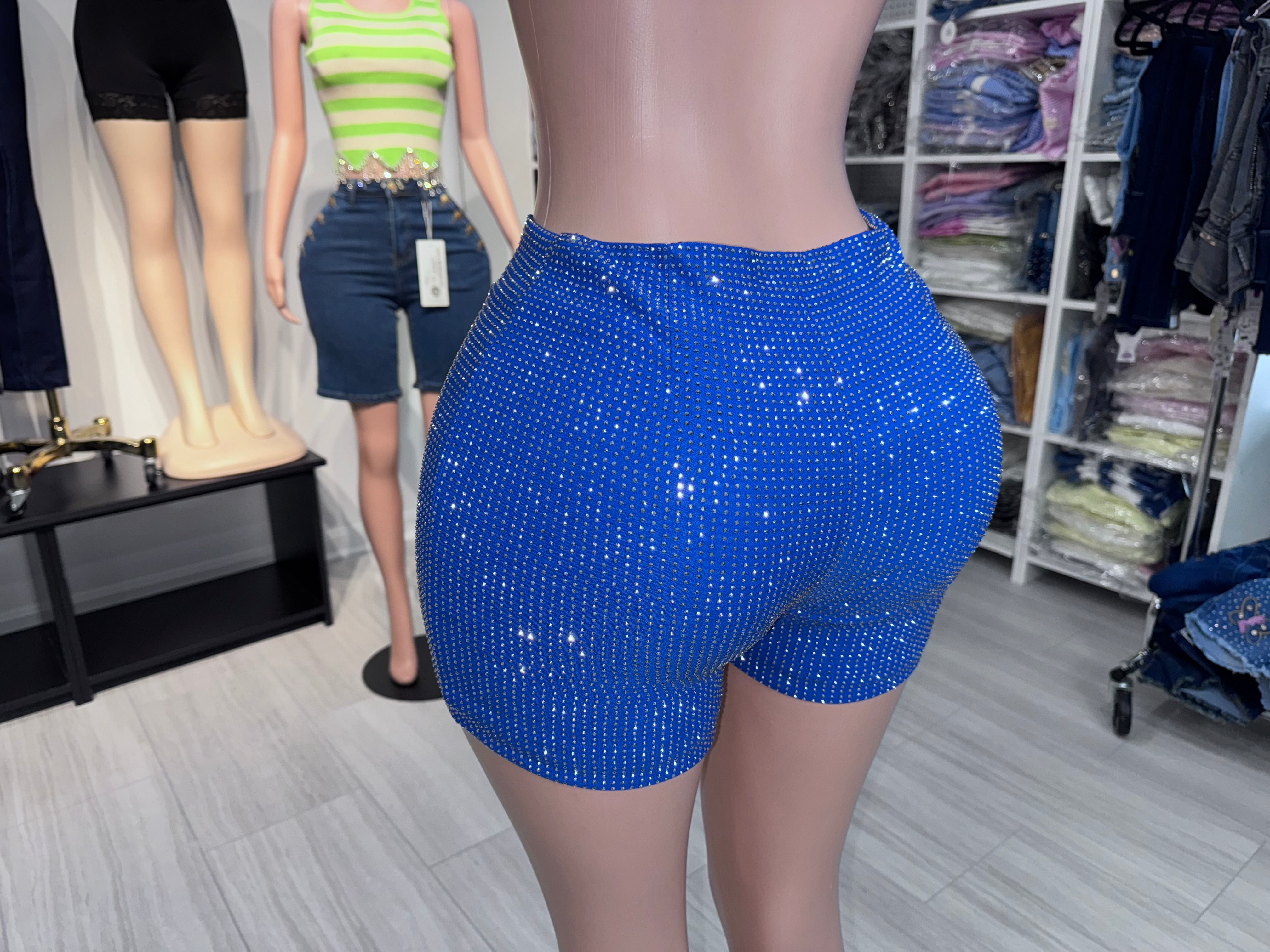 2935 Midnight Sparkle Shorts with rhinestone