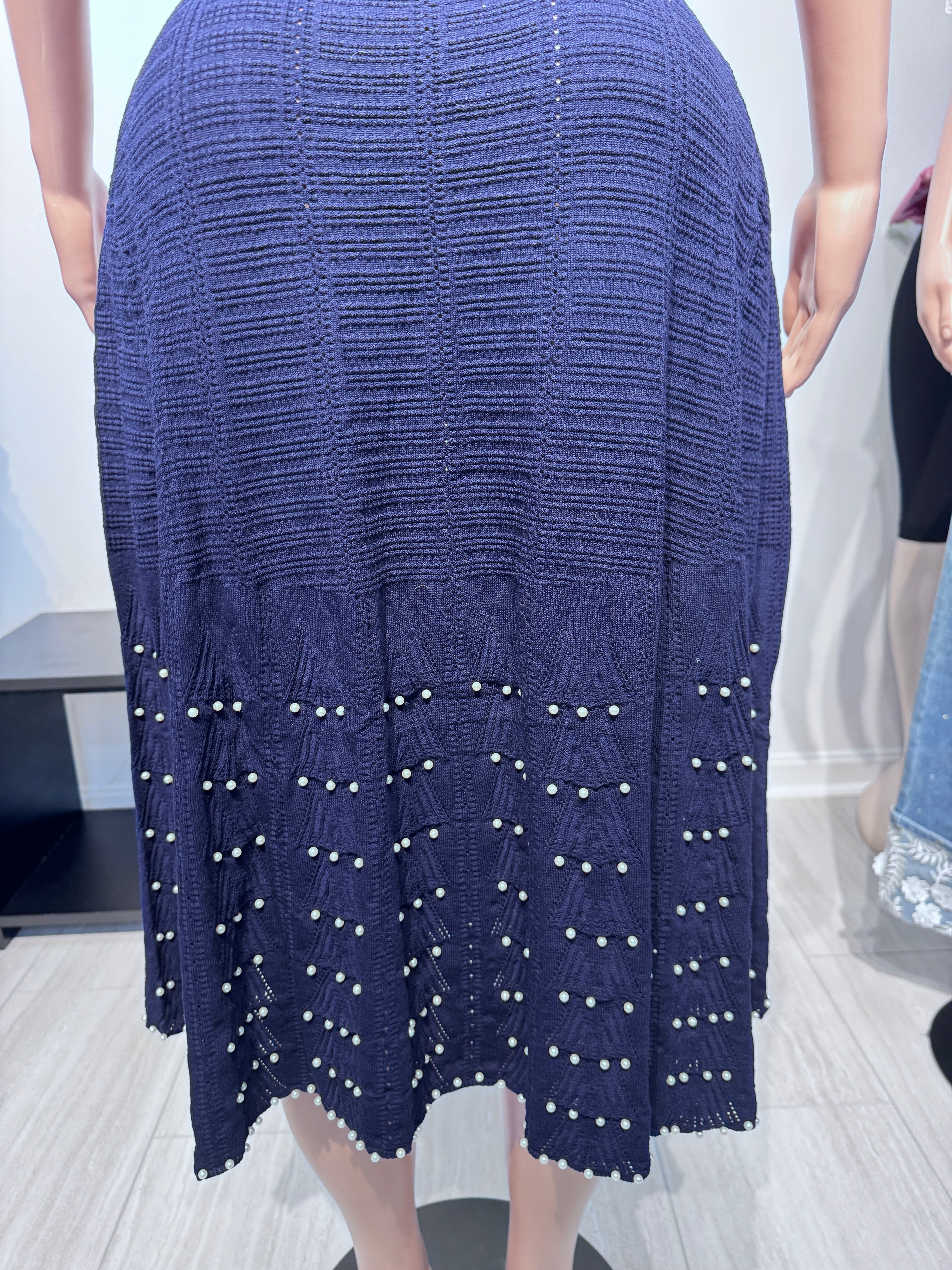 2506 Midnight Elegance Knit Dress with Belt