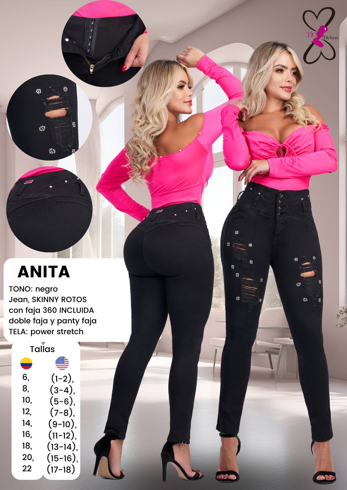 Anita Colombian Jean with Internal Girdle Style Lipo 360 & 180 Panty