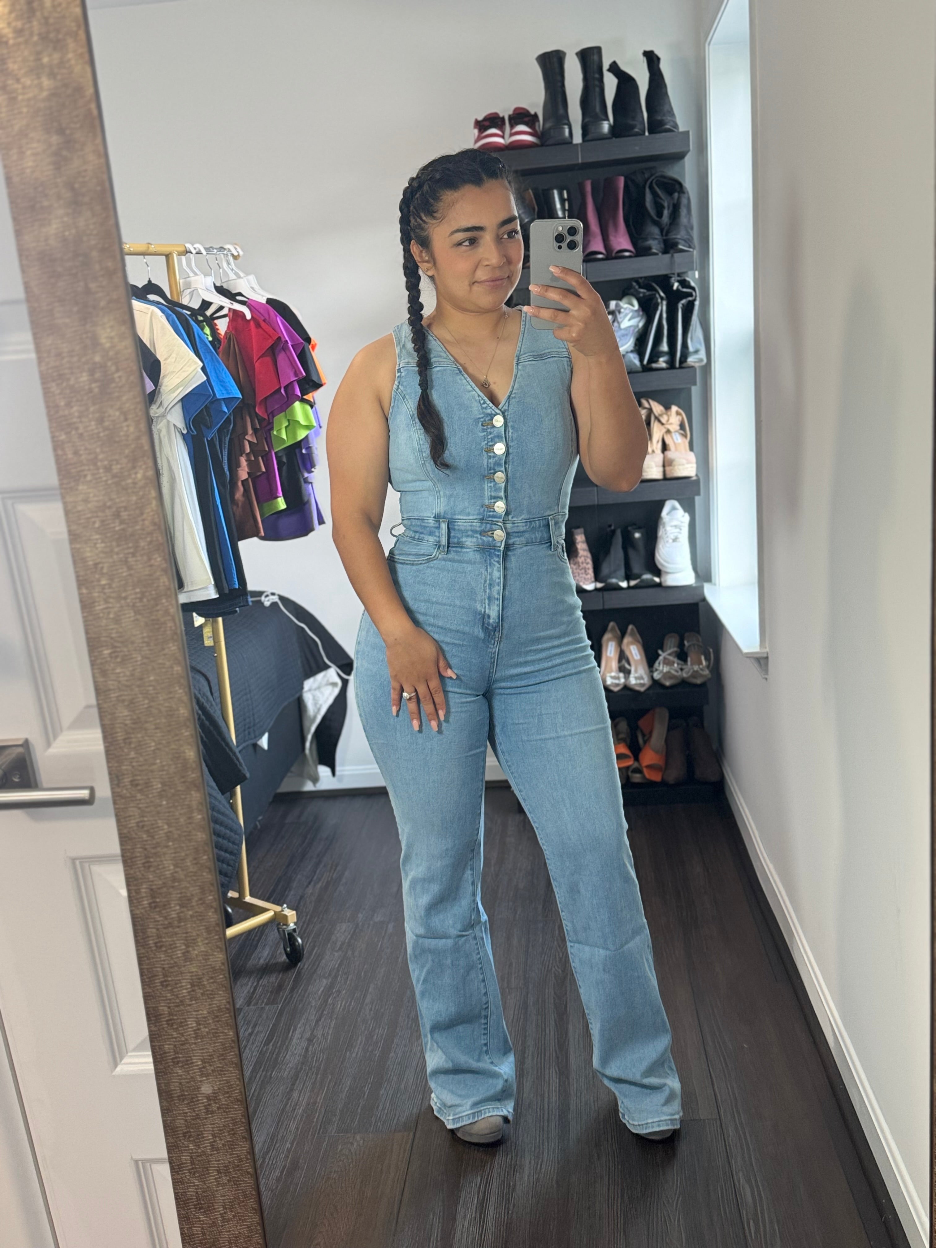 10720 Snatched & Zipped Denim Jumpsuit