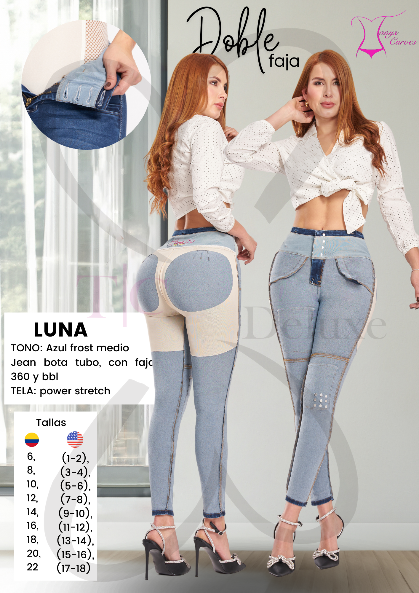 Luna Colombian Jean with Internal
Girdle Faja LIPO 360 & BBL with metal beads