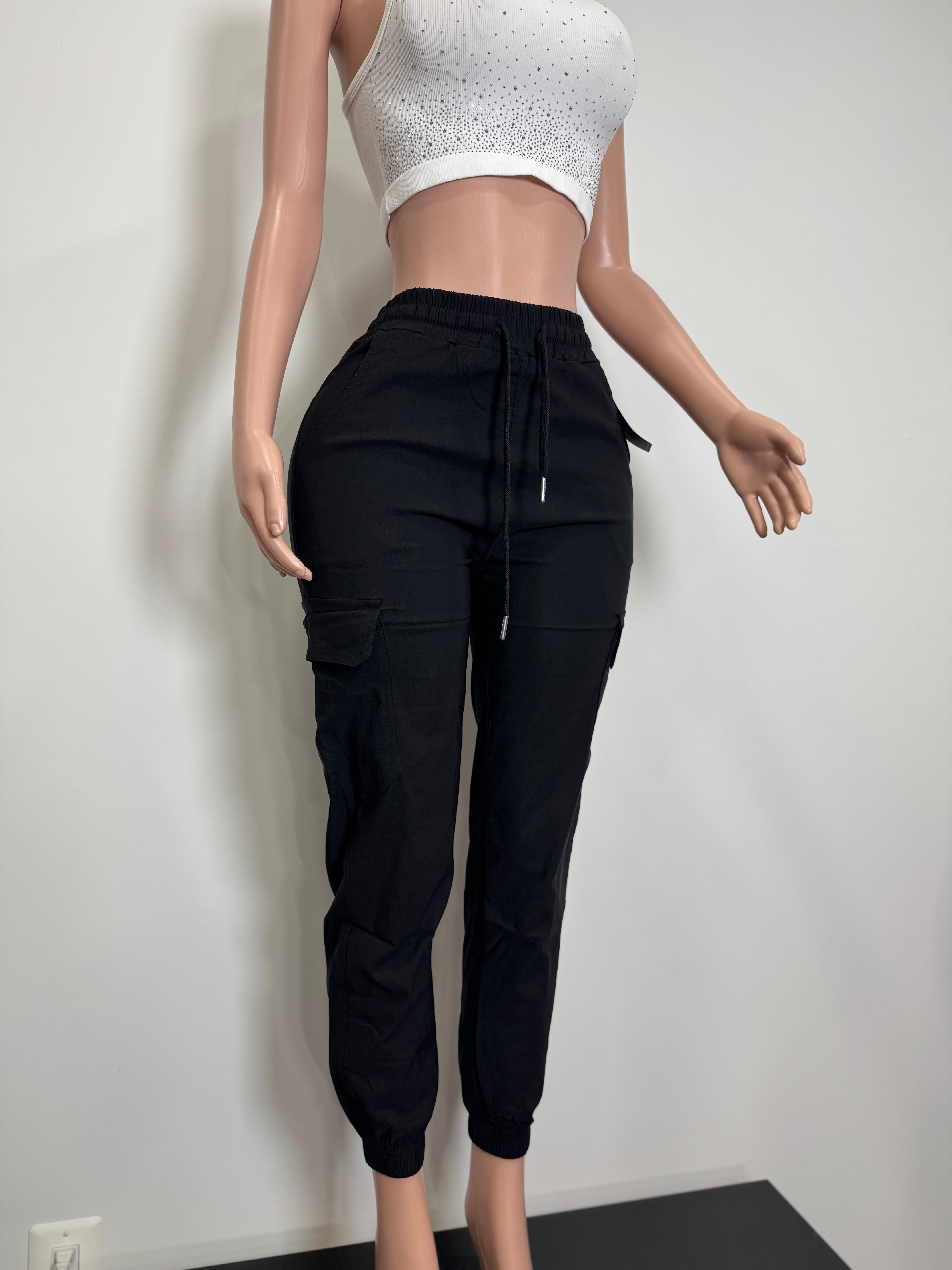 X2116 Casual Cargo Pants with Pockets on the back and Waist band