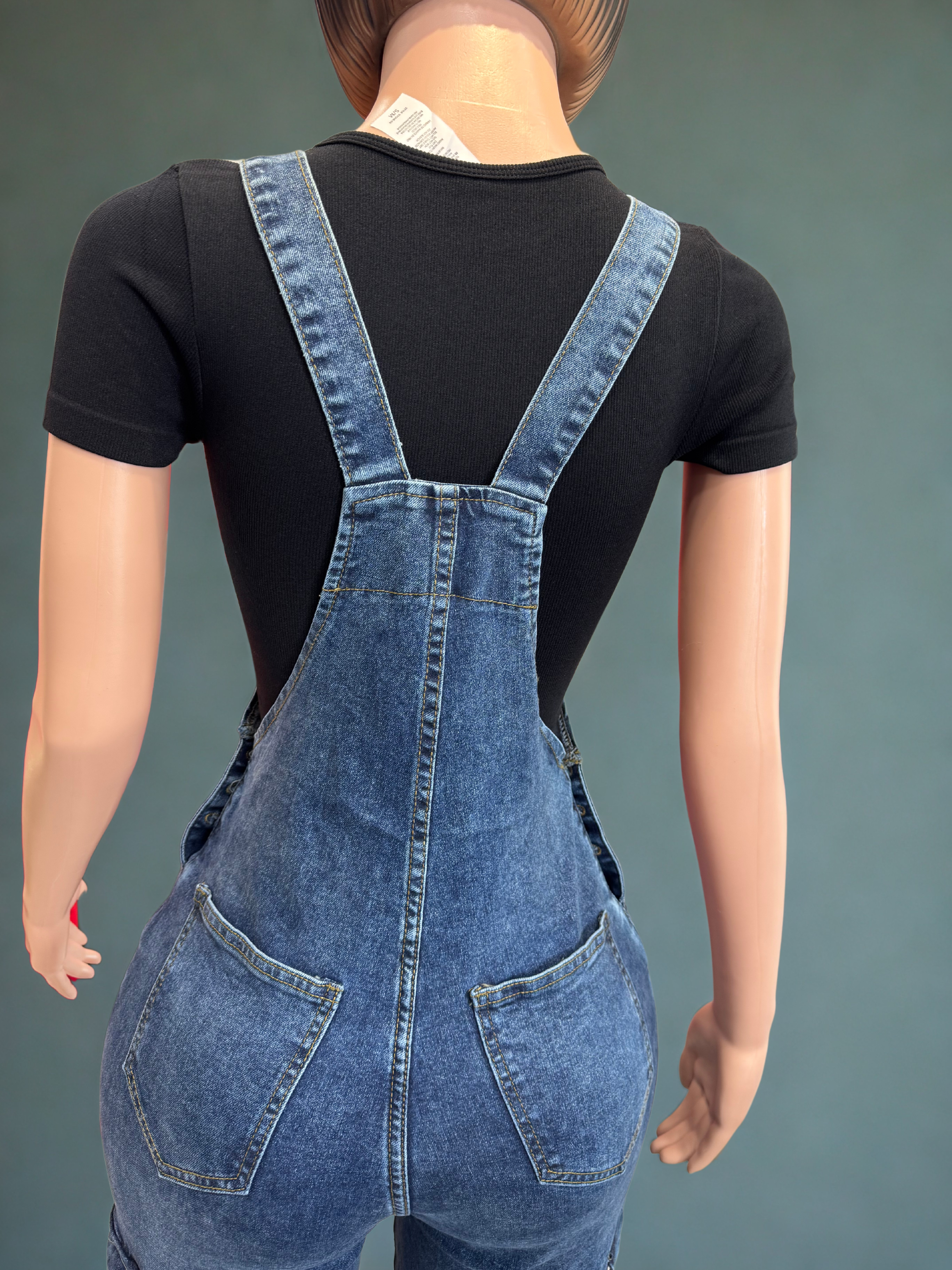 LA8855 Jean Denim Overall Style Cargo