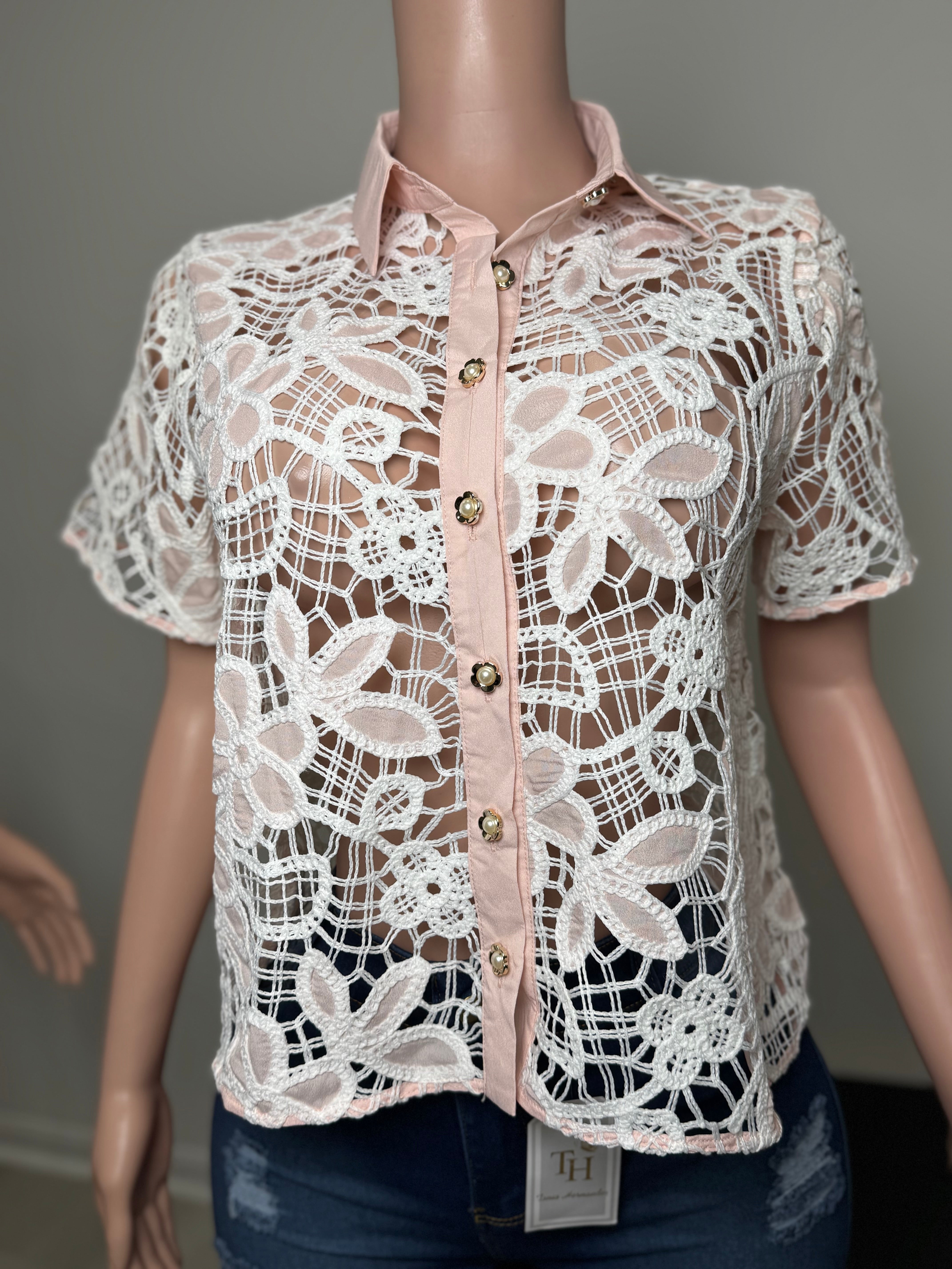 TX70853 Garden Bloom Lace Blouse