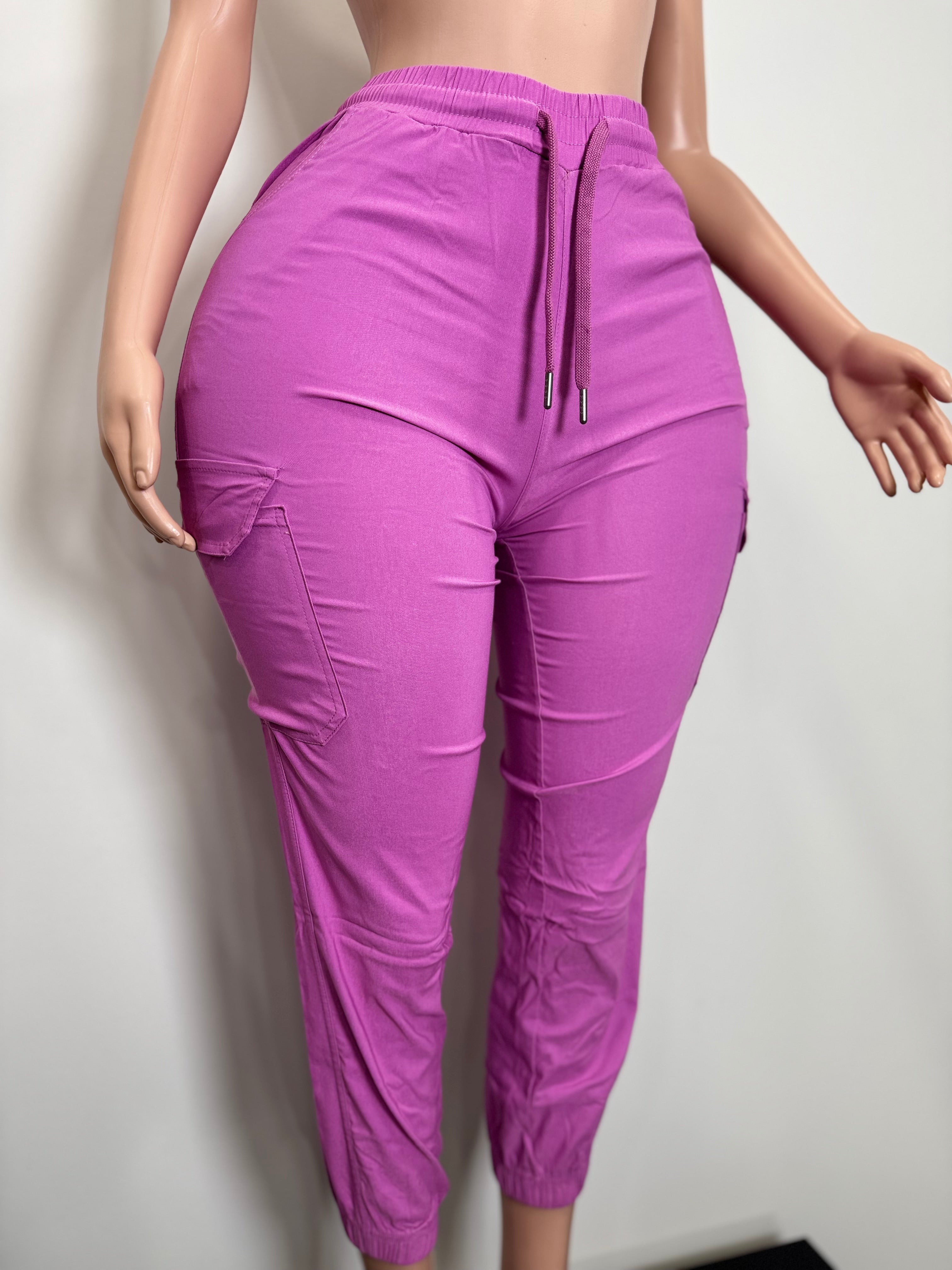 X2116 Casual Cargo Pants with Pockets on the back and Waist band