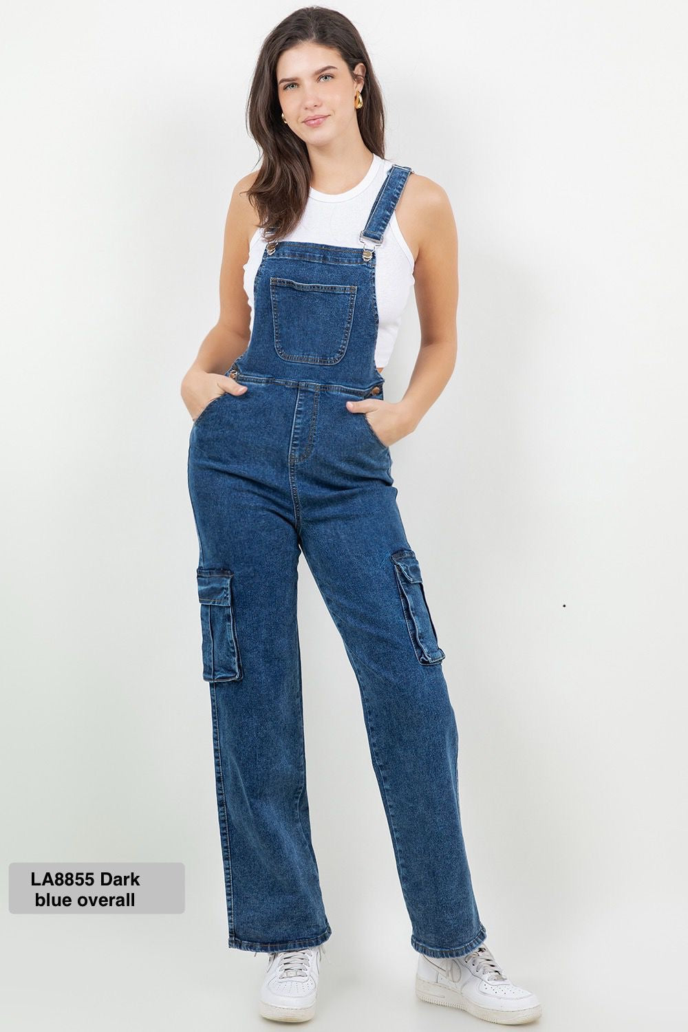 8855 Jean Overall Denim Medium Blue