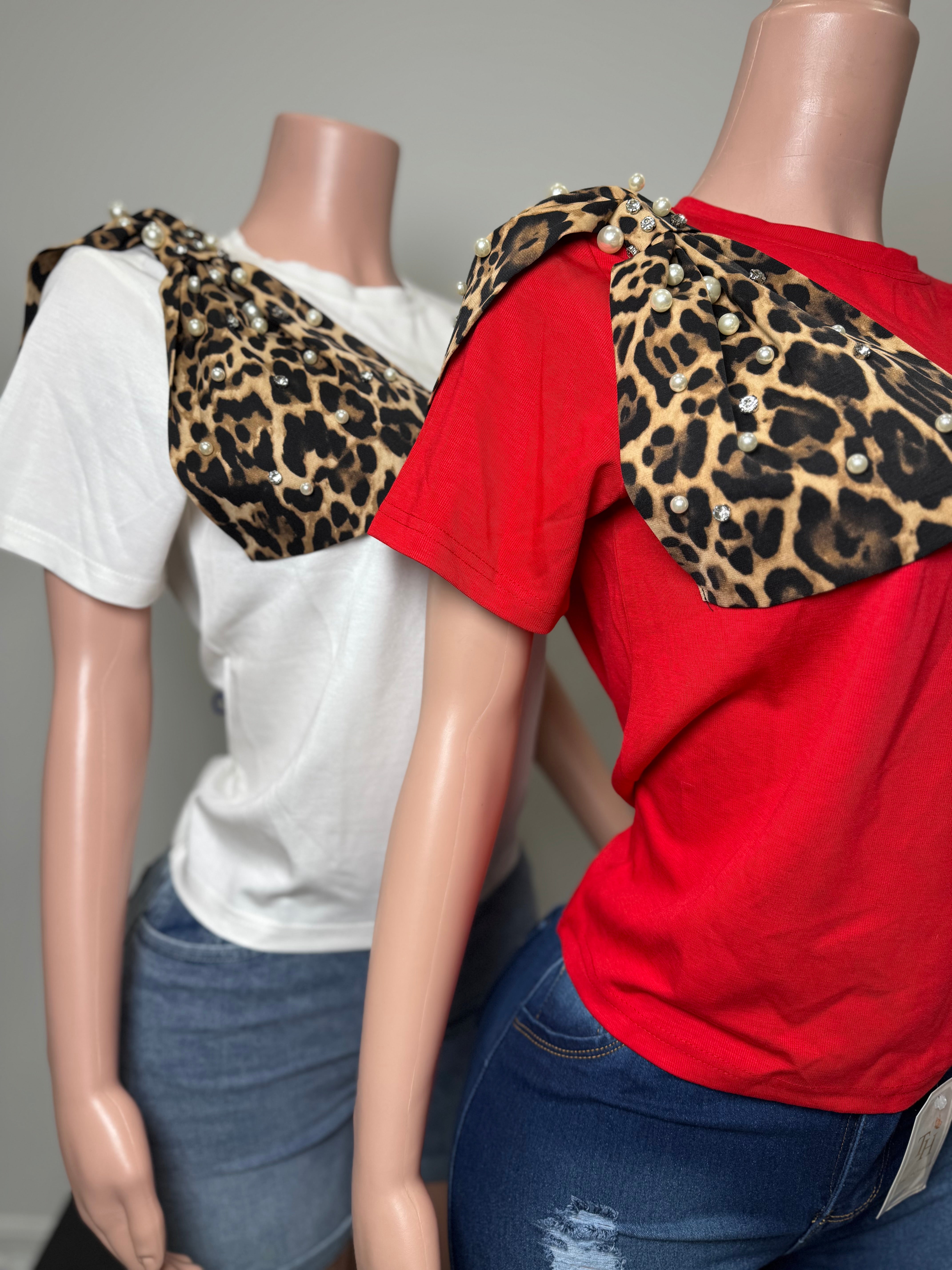 JJ9999-1 Fierce Pearl Drape Tee