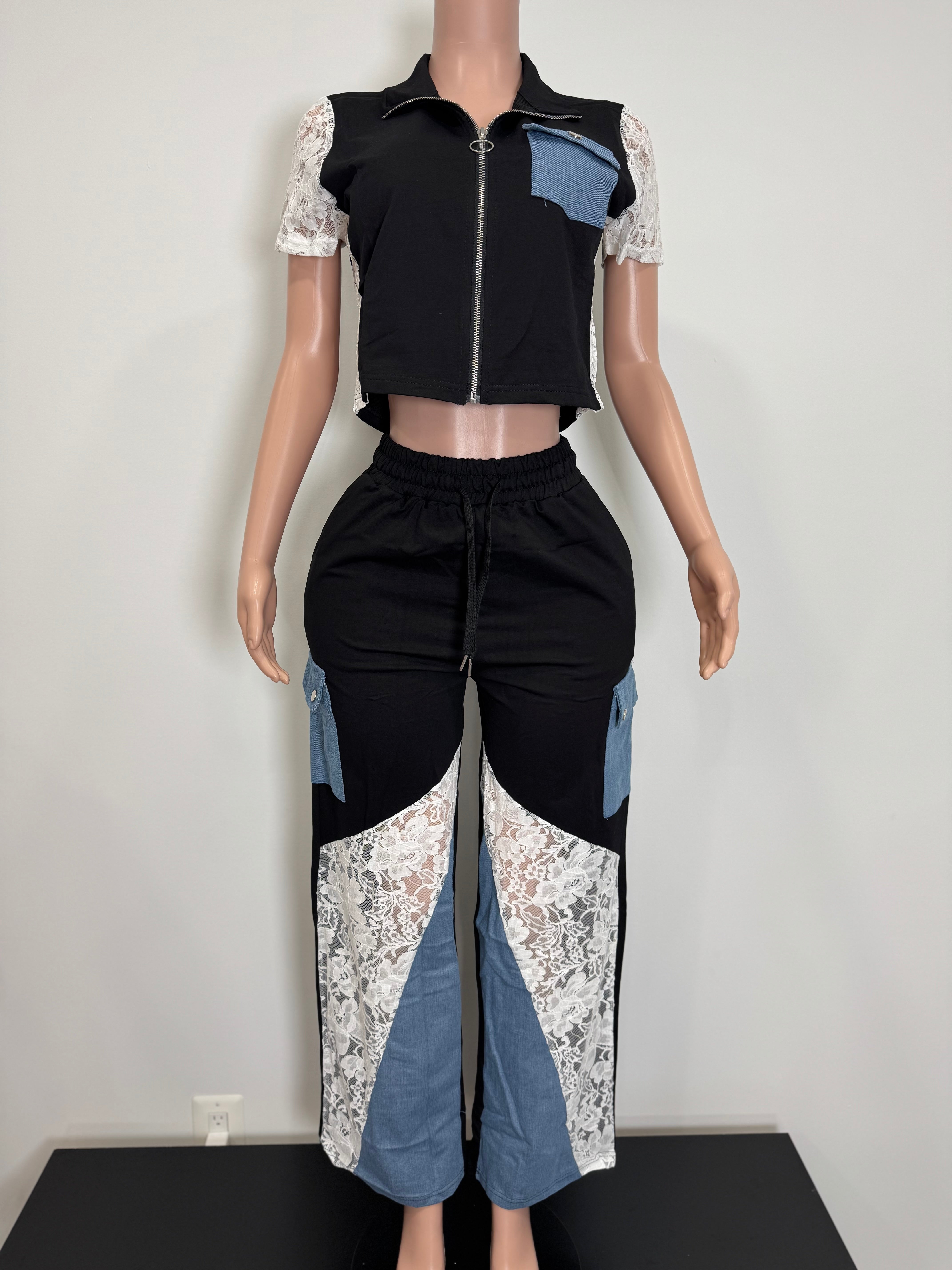 D1003 Lace Patchwork Utility Set