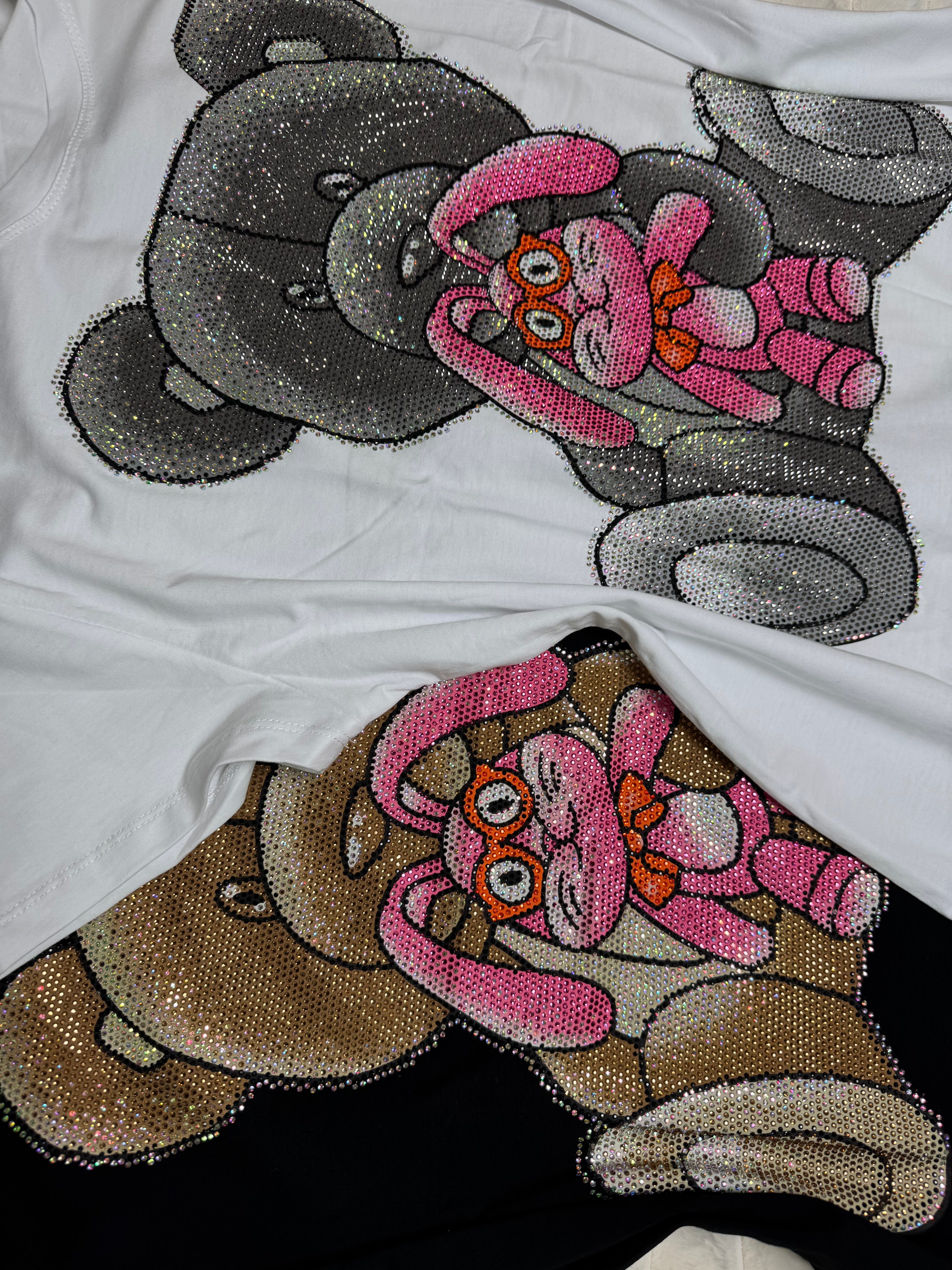 K10010 Cuddle Sparkle Duo Tee – Bear & Bunny Edition with rhinestones