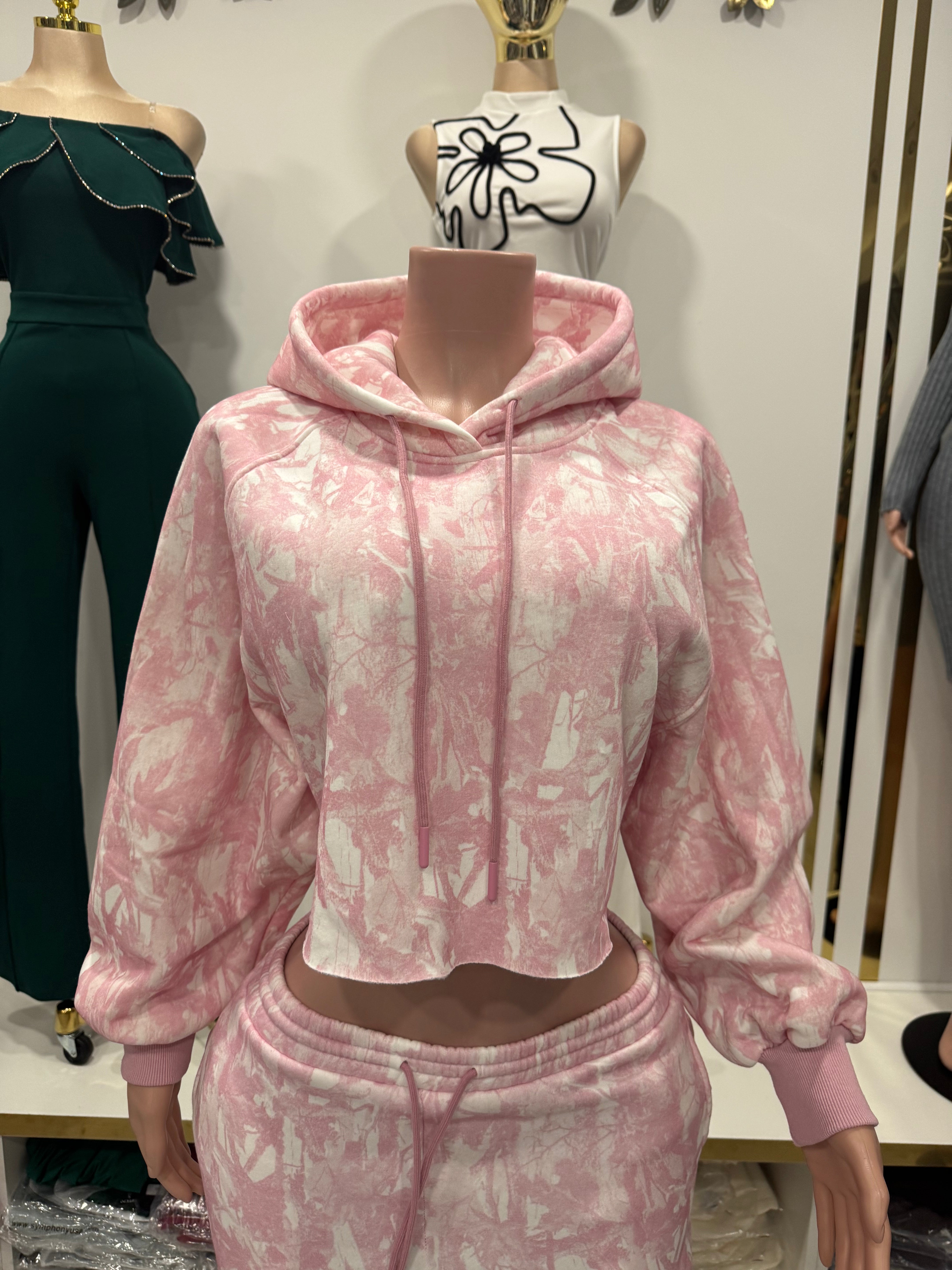 Blush Cloud Cropped Hoodie