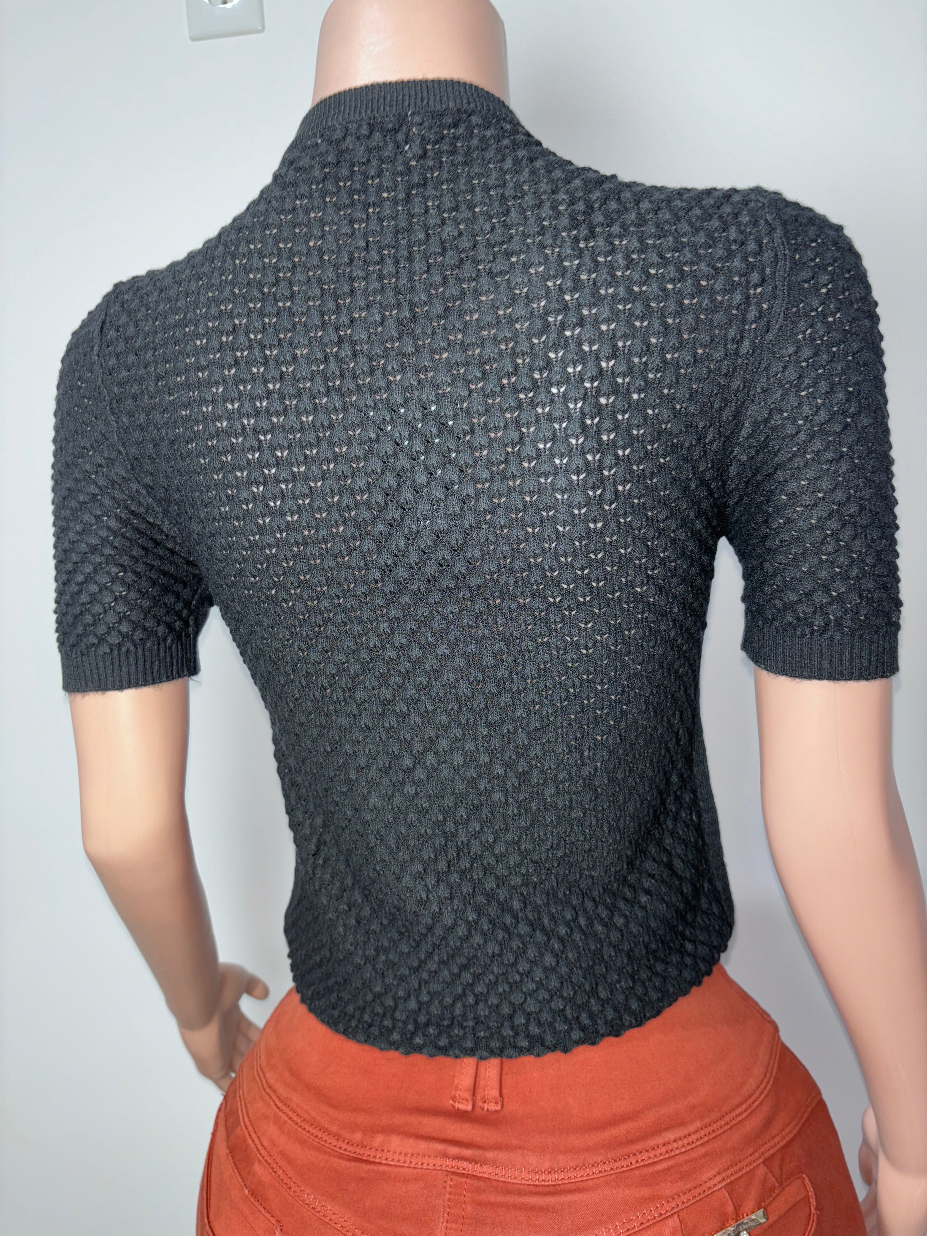 F011 Midnight Textured Knit Top