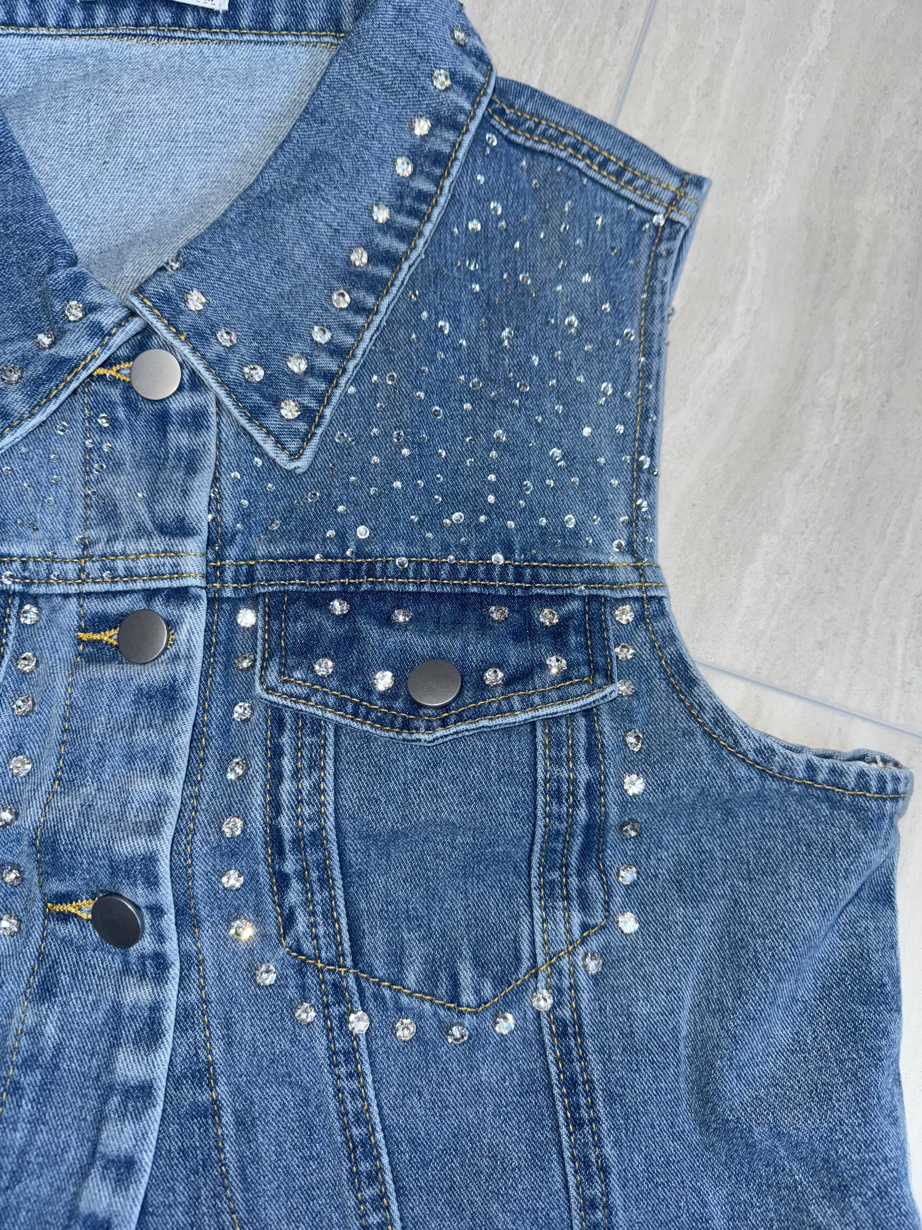 AJ921 Diamond Edge Denim Vest