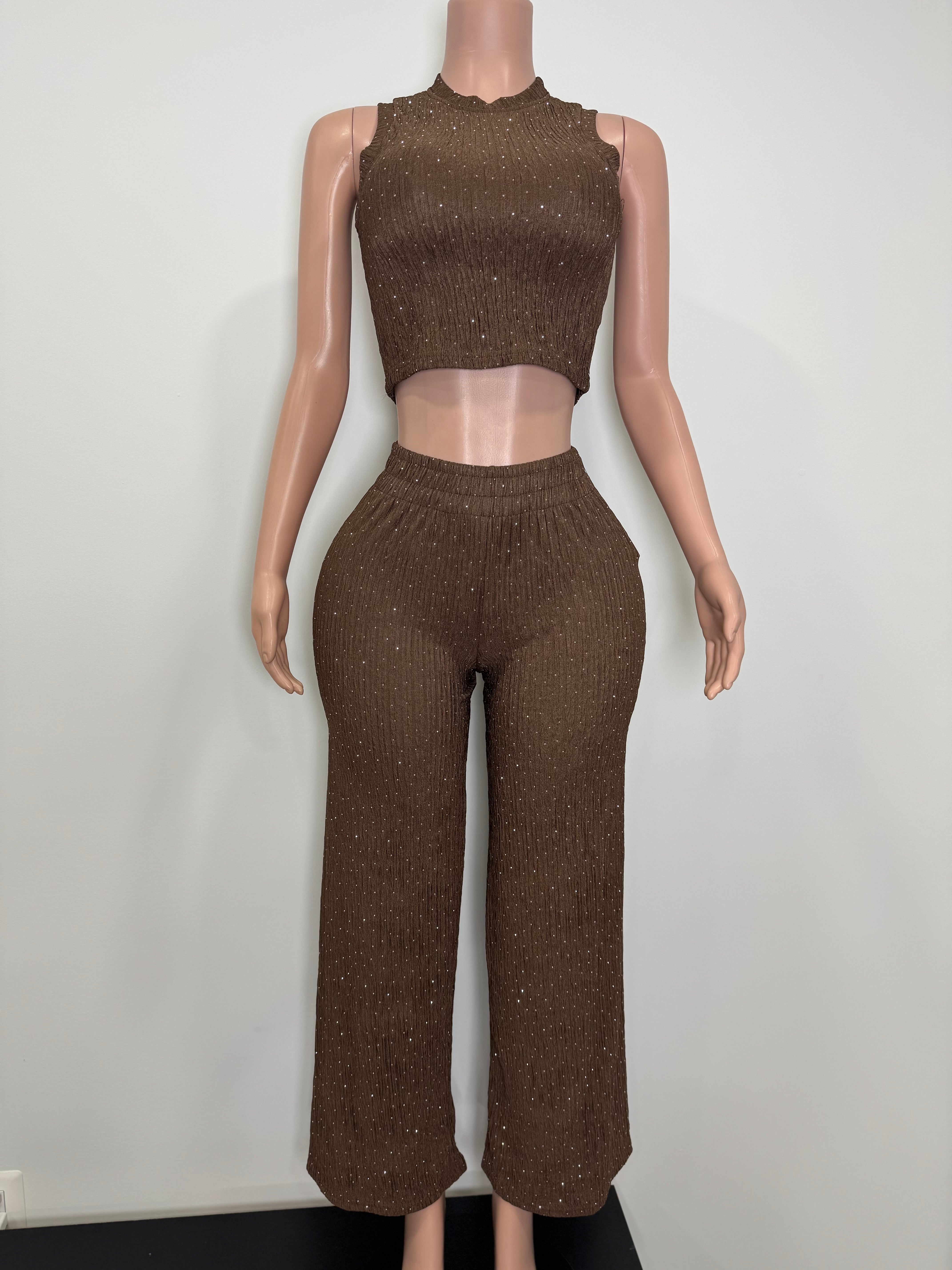 IRIS-1RH 2 Piece Set of Casual Texture Lounge Sleeveless