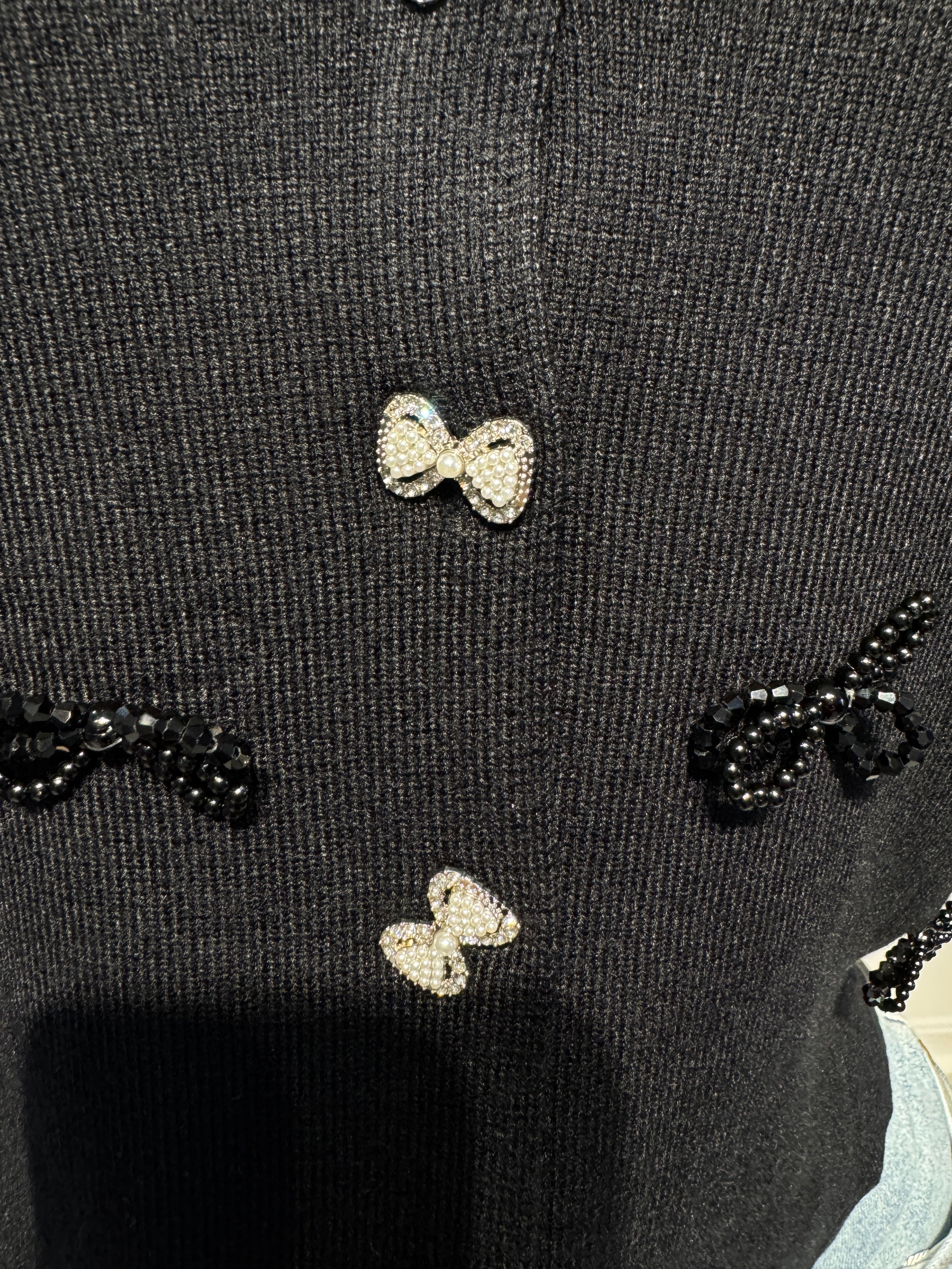 2615 Bow Charm Knit Button up sweater