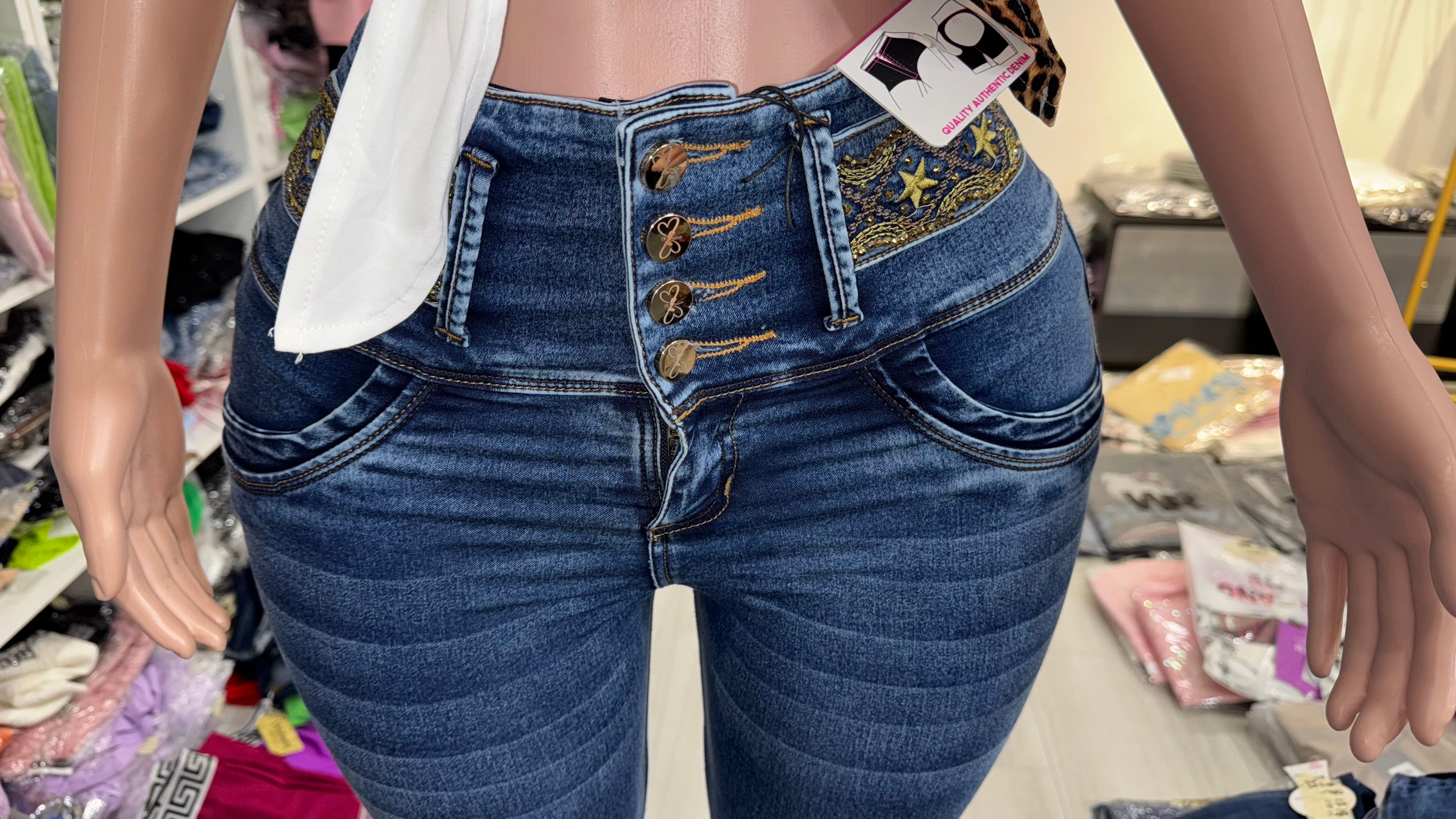 Brenda Colombian Jean with internal girdle style Lipo 360 Embroidery