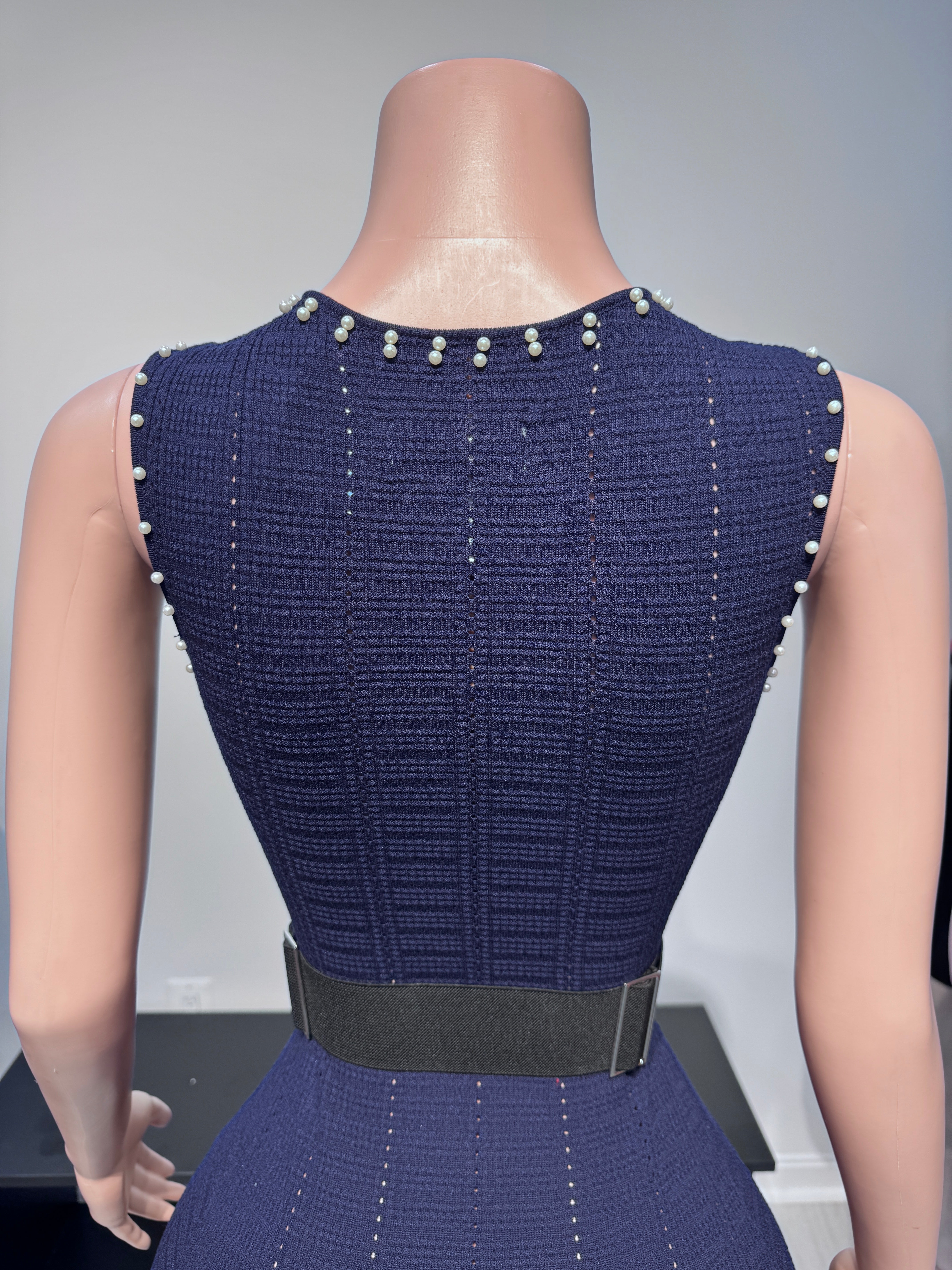 2506 Midnight Elegance Knit Dress with Belt