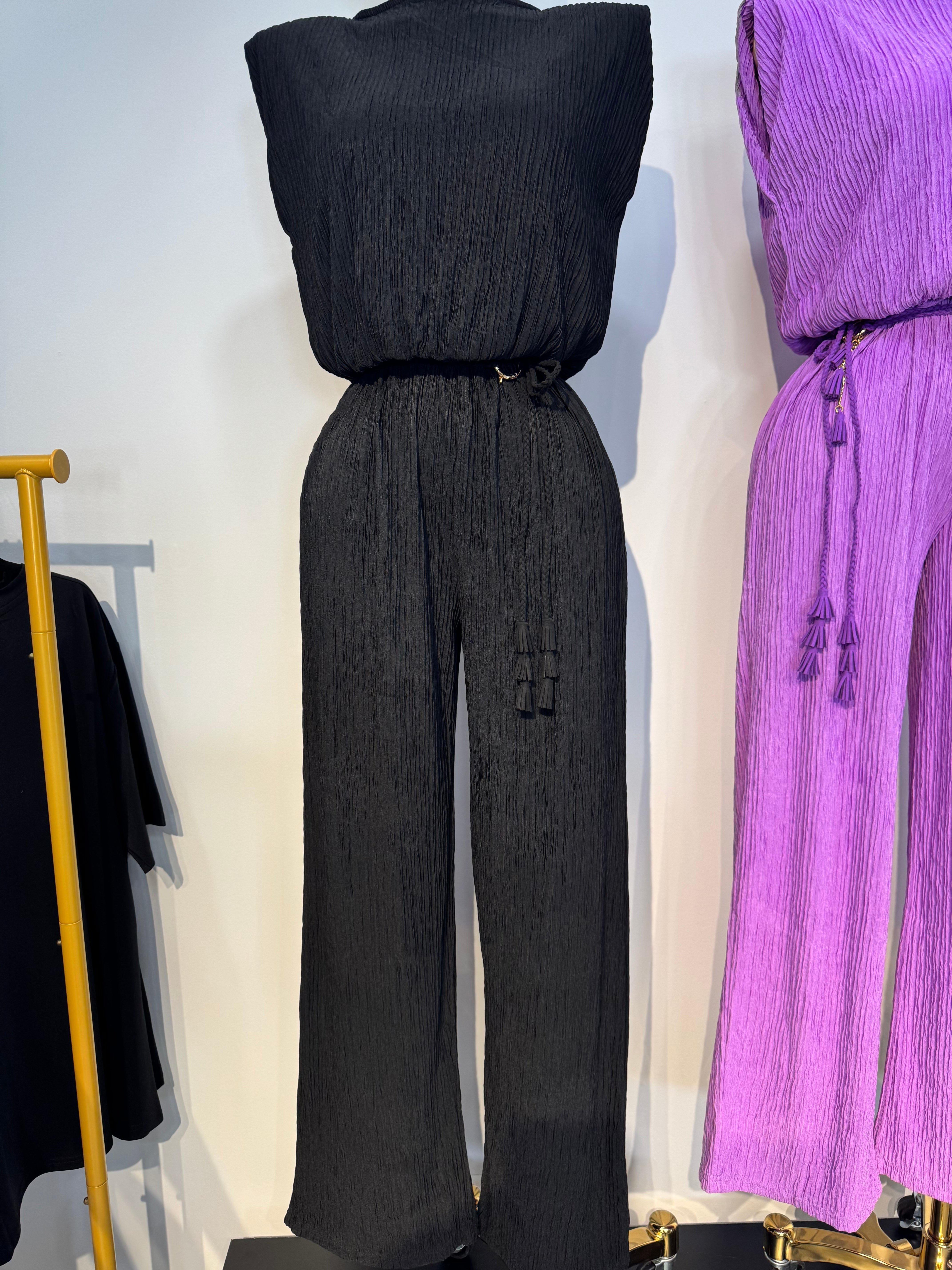 7J Lavender Luxe Pleated Jumpsuit