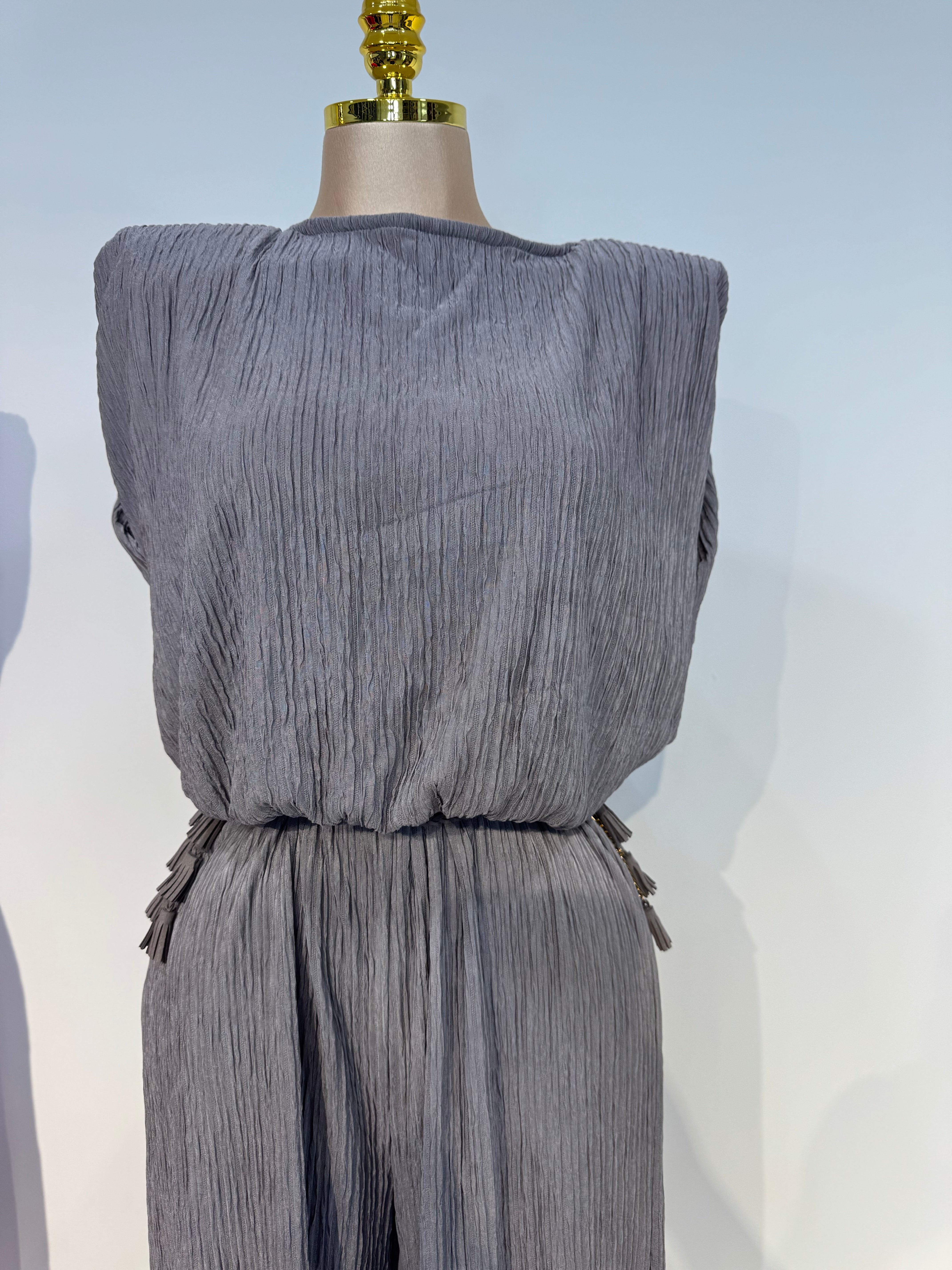 7J Lavender Luxe Pleated Jumpsuit
