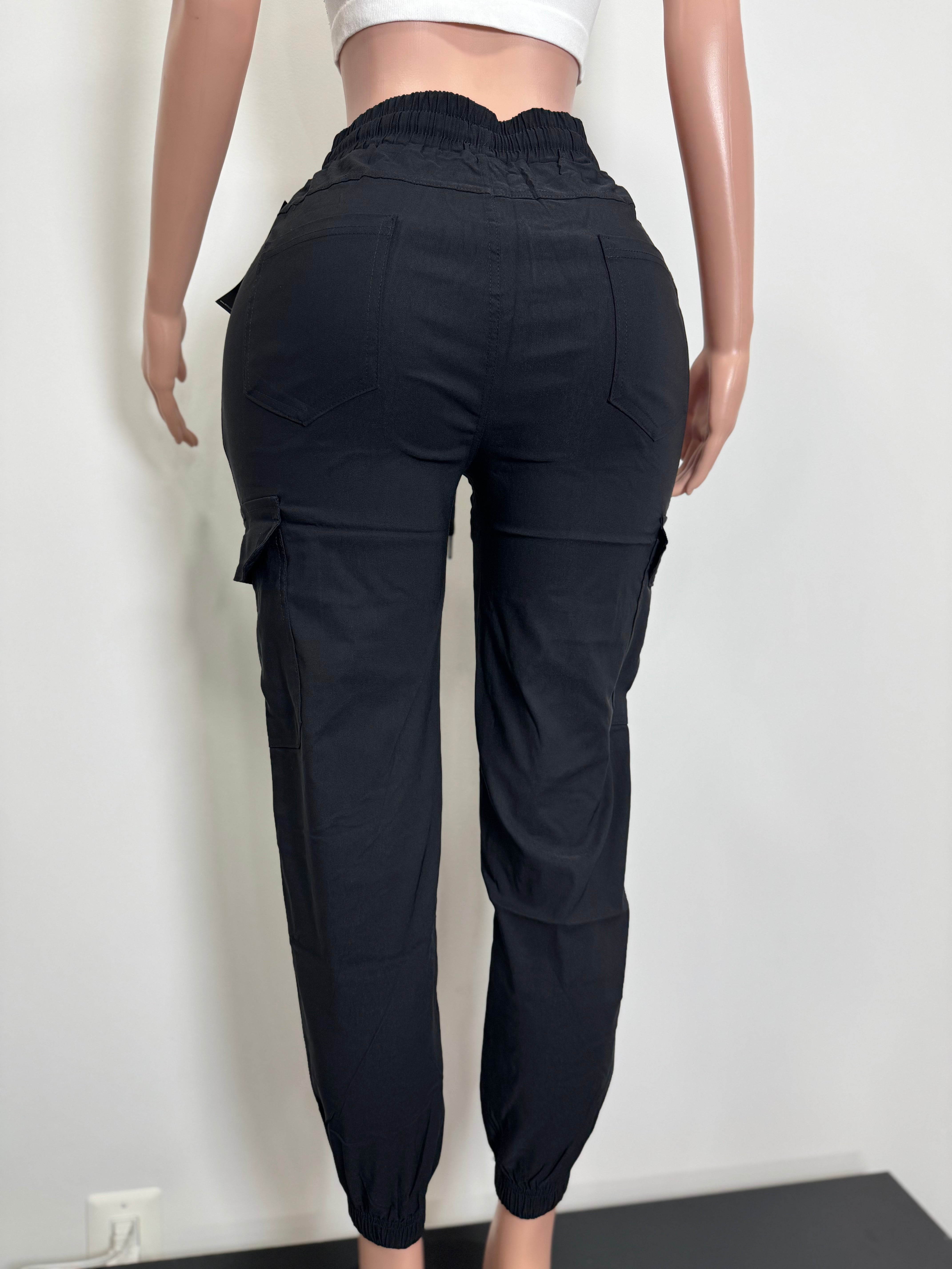 X2116 Casual Cargo Pants with Pockets on the back and Waist band