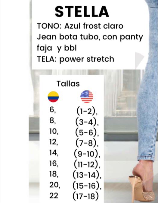 Stella Colombian Jean With internal girdle style BBL & 180 Panty