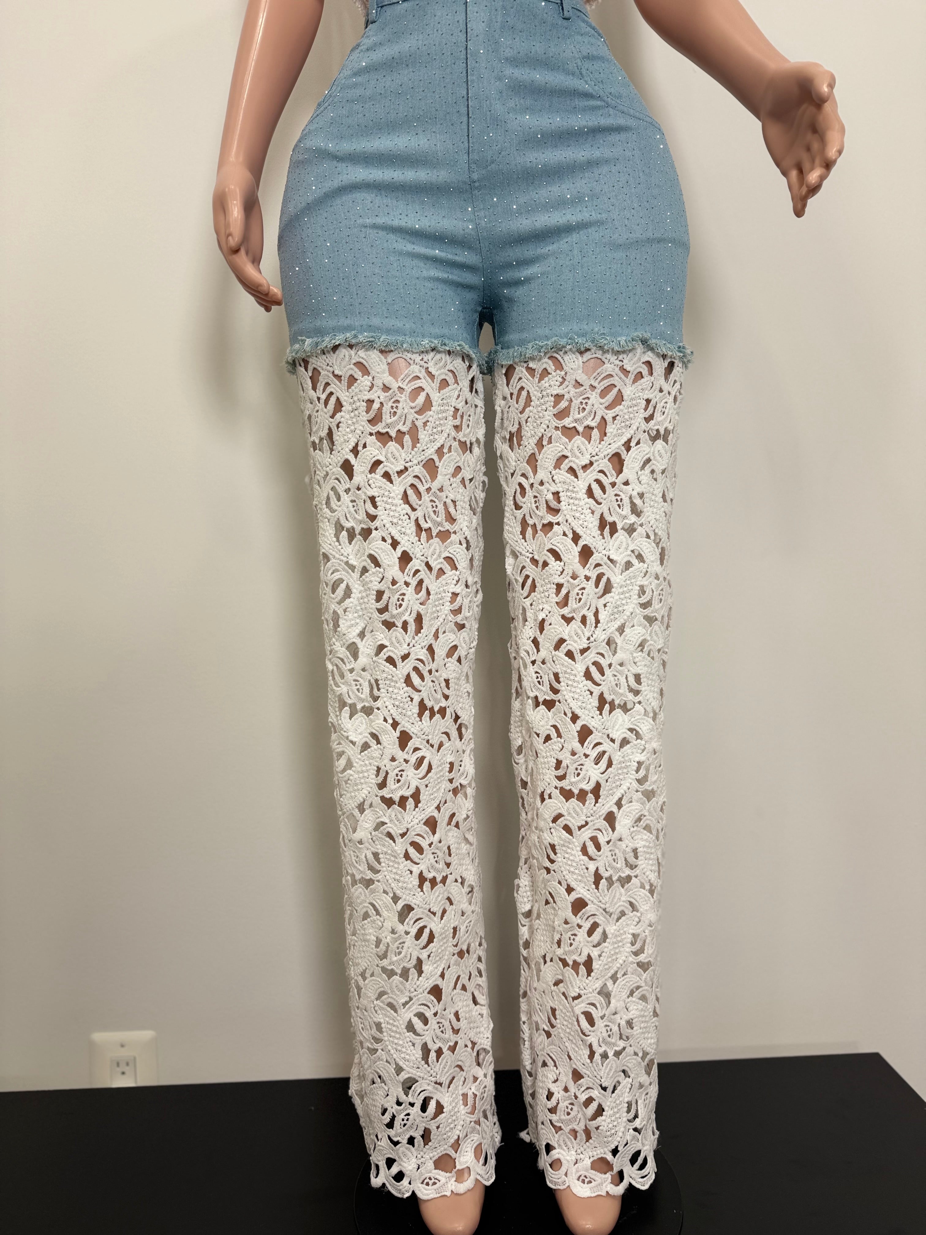 CH3095CC Daisy Daze Denim Lace Set