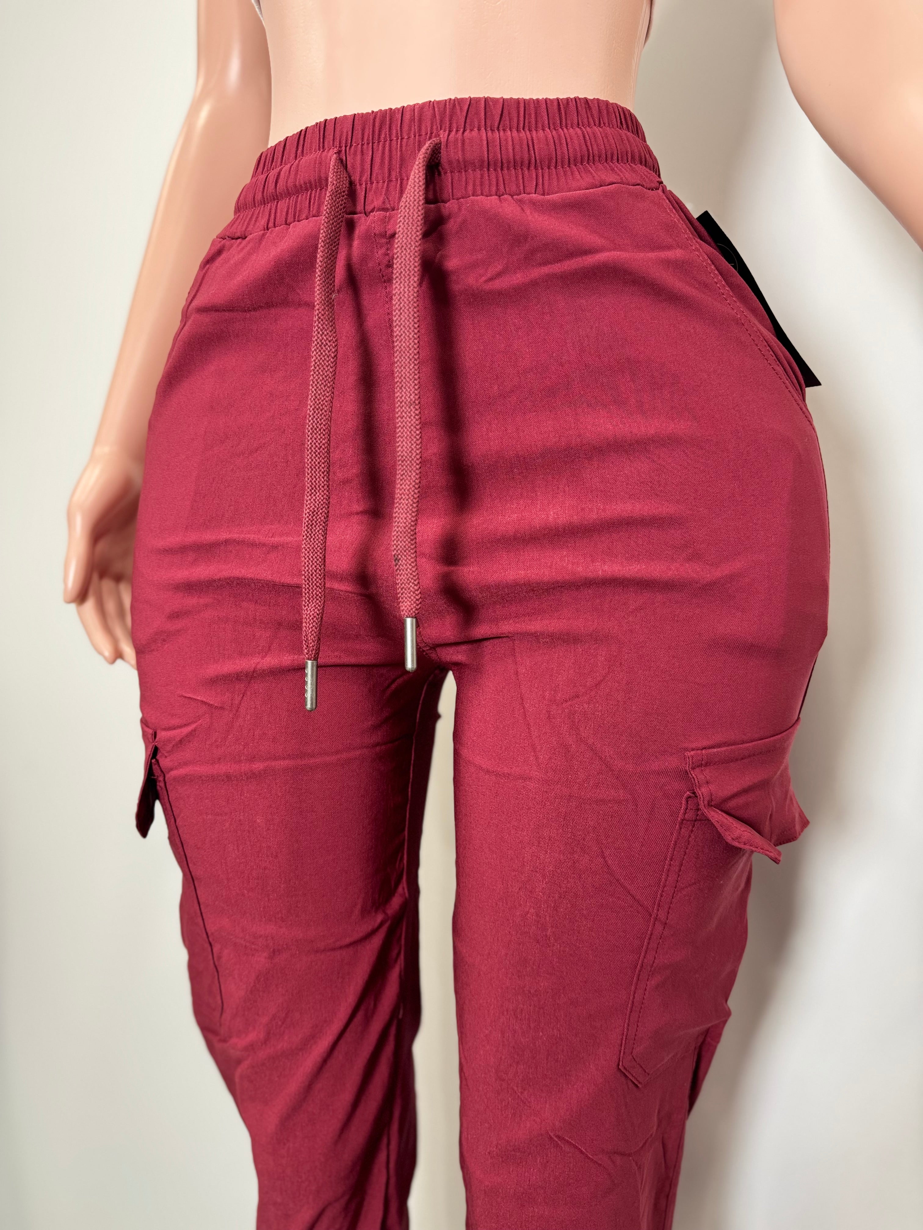 X2116 Casual Cargo Pants with Pockets on the back and Waist band