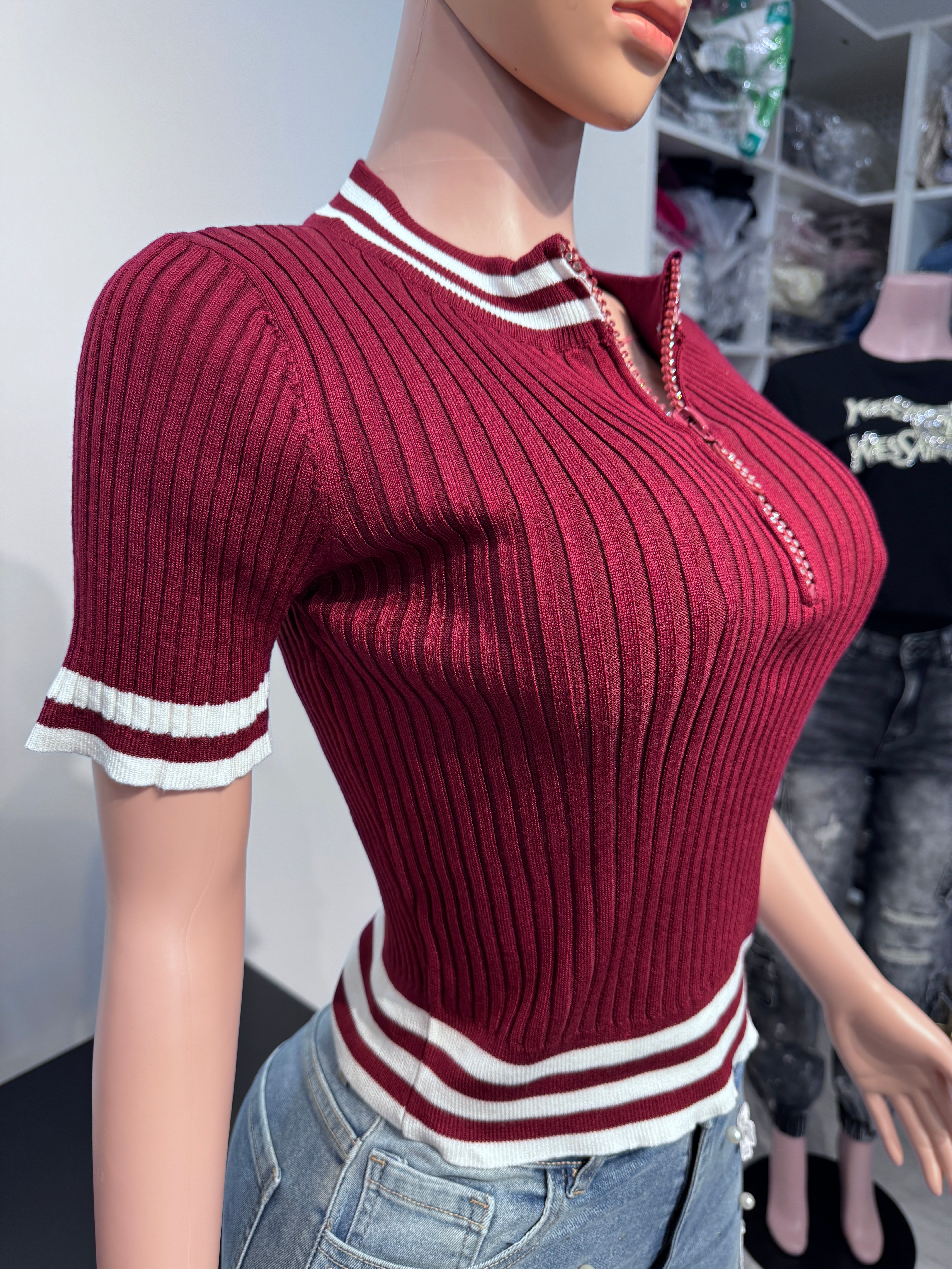 L790 Varsity Chic Knit Top