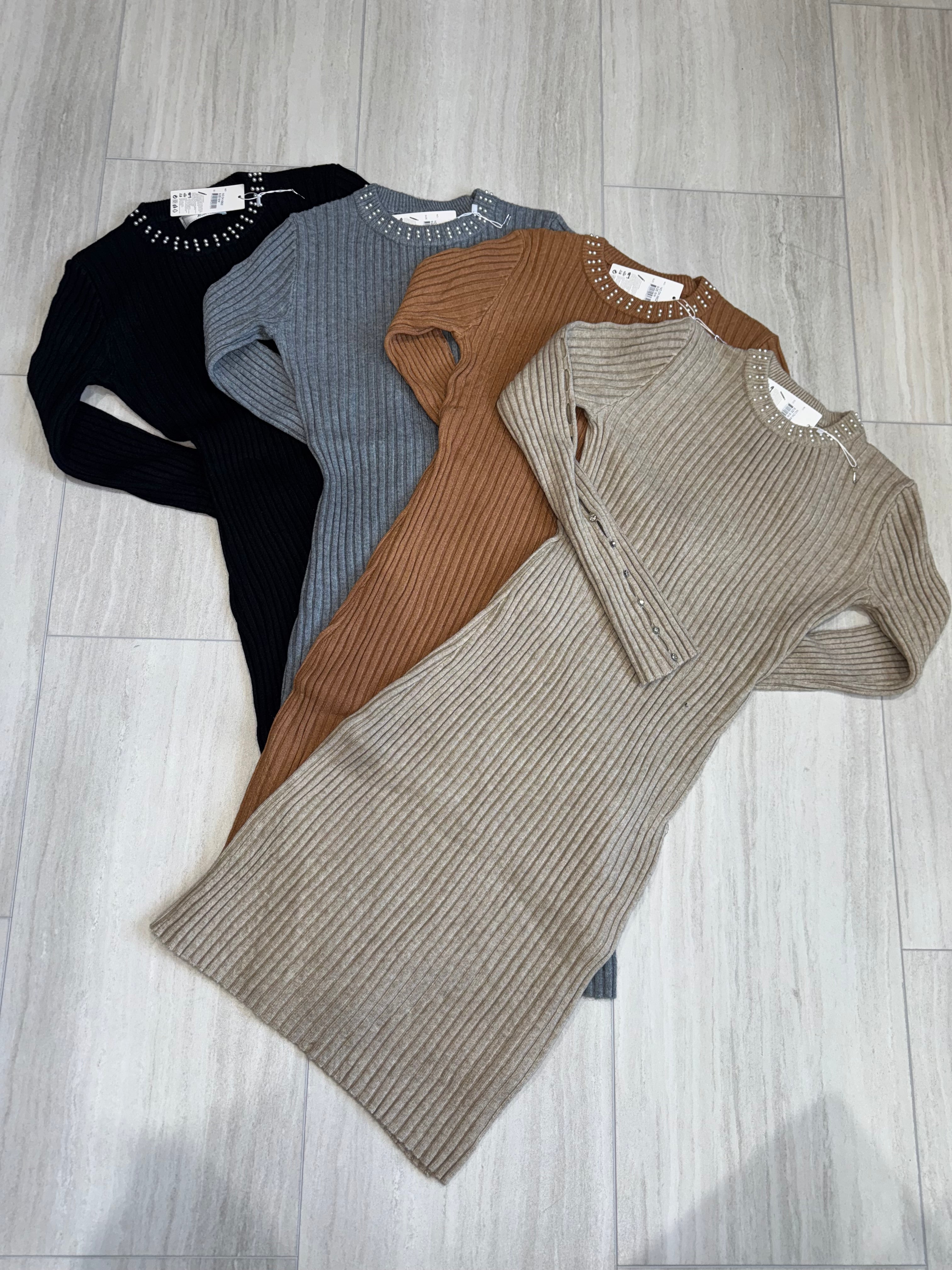 5822 Pearl Luxe Ribbed Dress