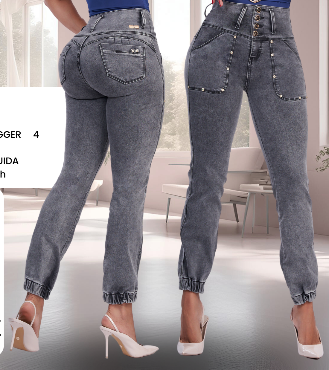 Belen Colombian Jean Jogger designed with Internal Girdle style 360