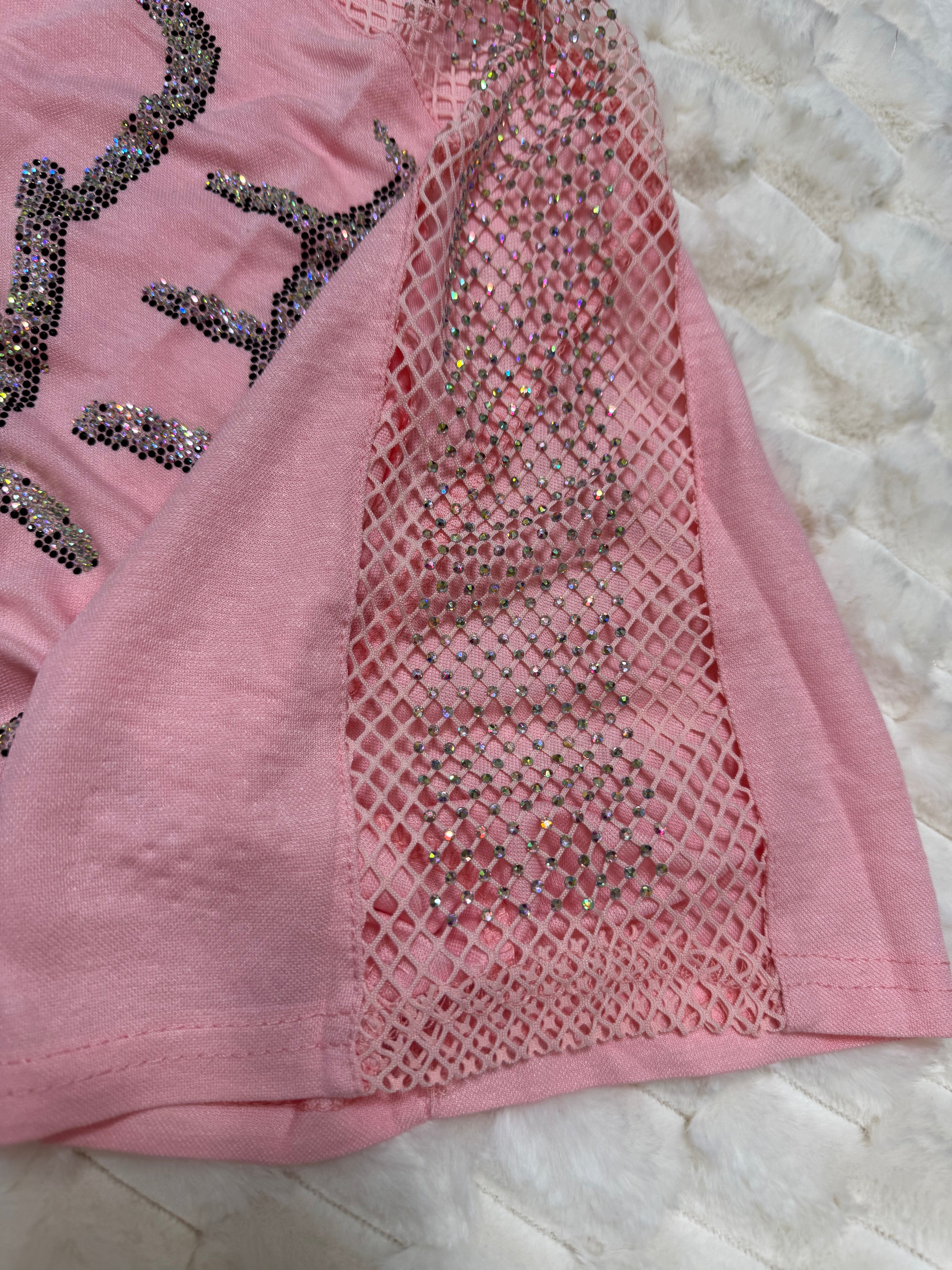 Sparkle kitty mesh Sleeve tee