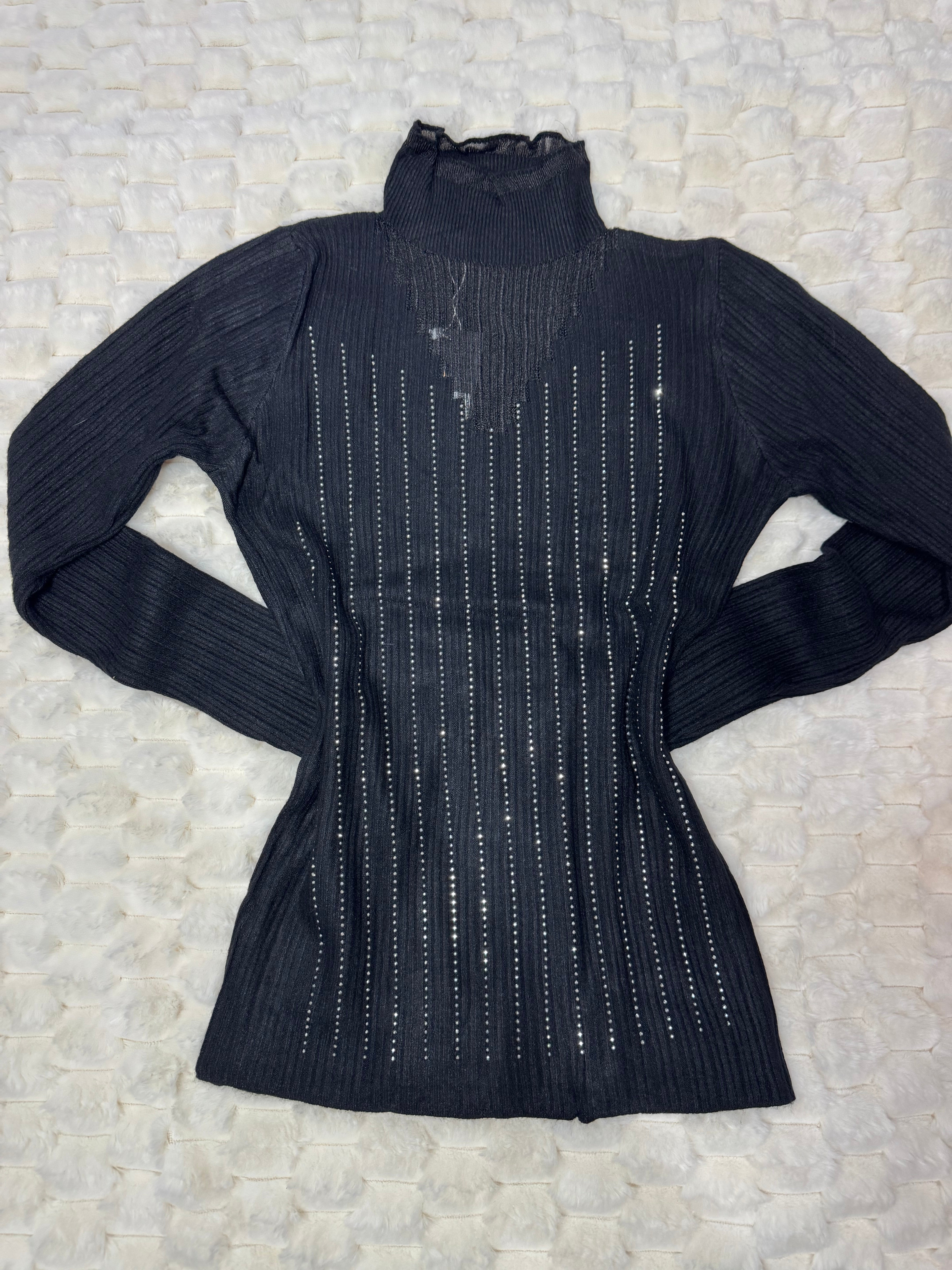 24402 Midnight Spark Ribbed Turtleneck