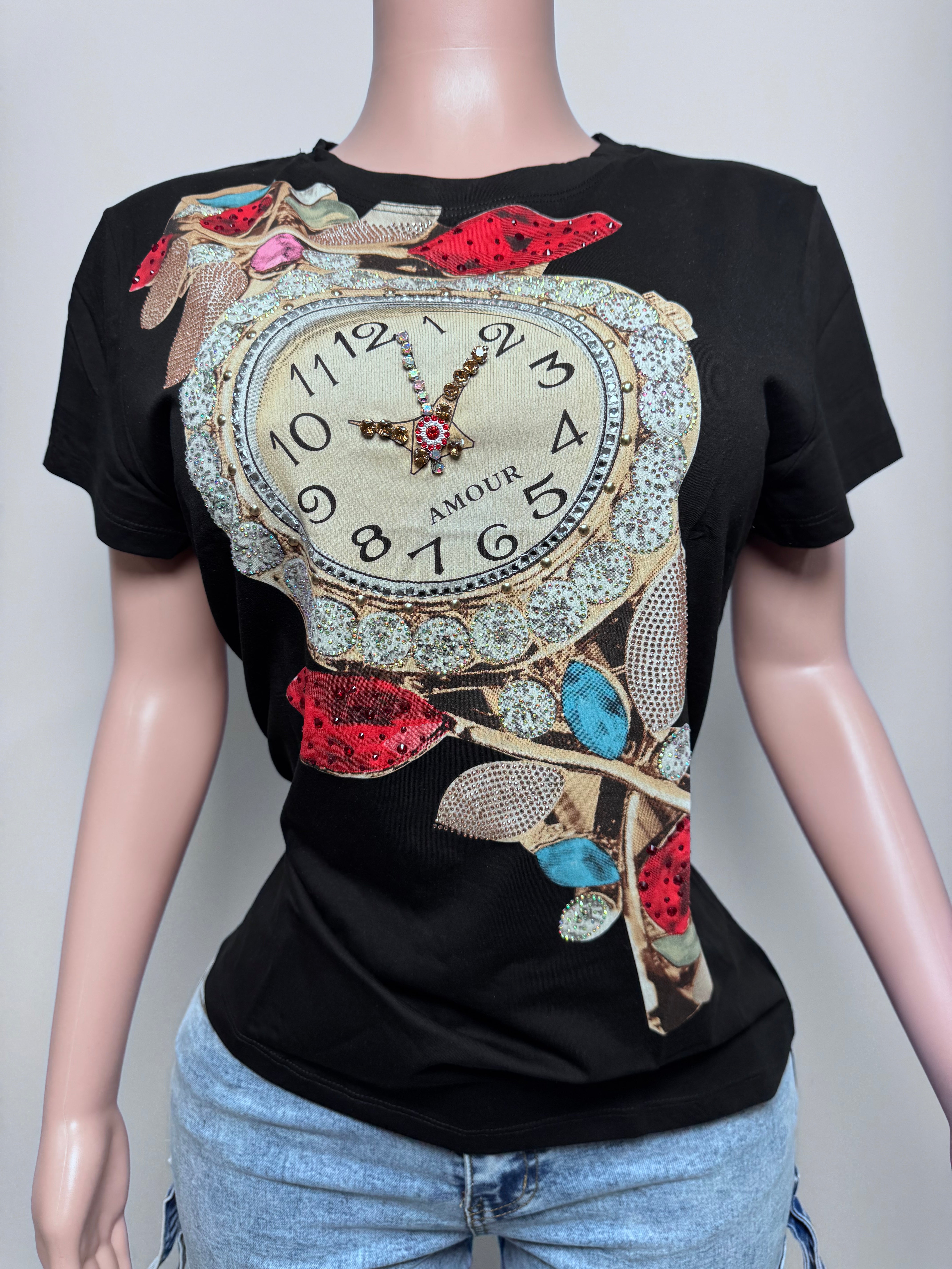 K0025 Timeless Amour Graphic Tee with rhinestones