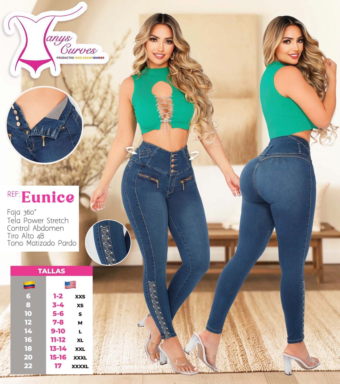 Eunice Pardo Colombian Jean with Internal Girdle style 360