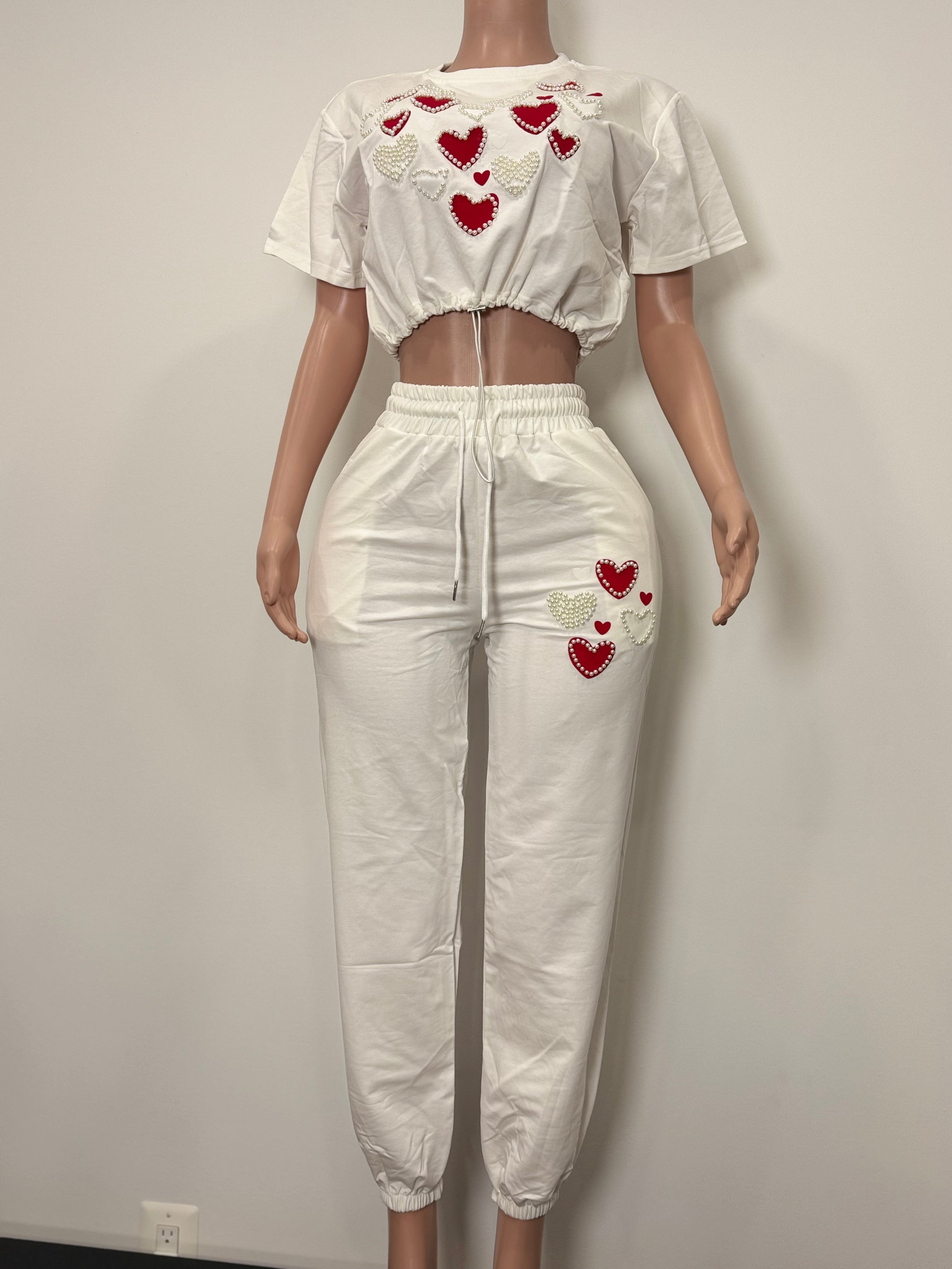 D9977 Heartbeat Charm Jogger Set