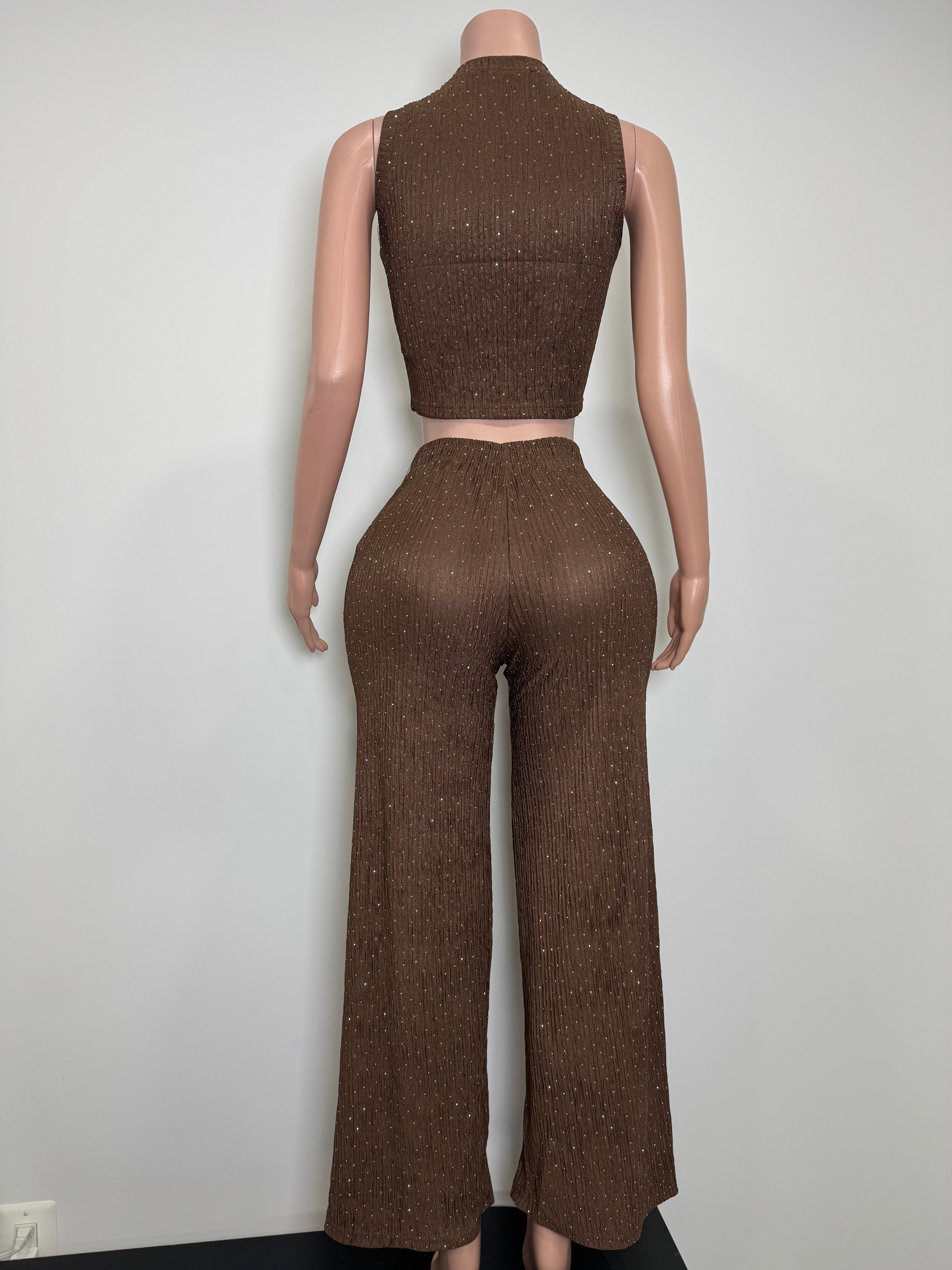 IRIS-1RH 2 Piece Set of Casual Texture Lounge Sleeveless