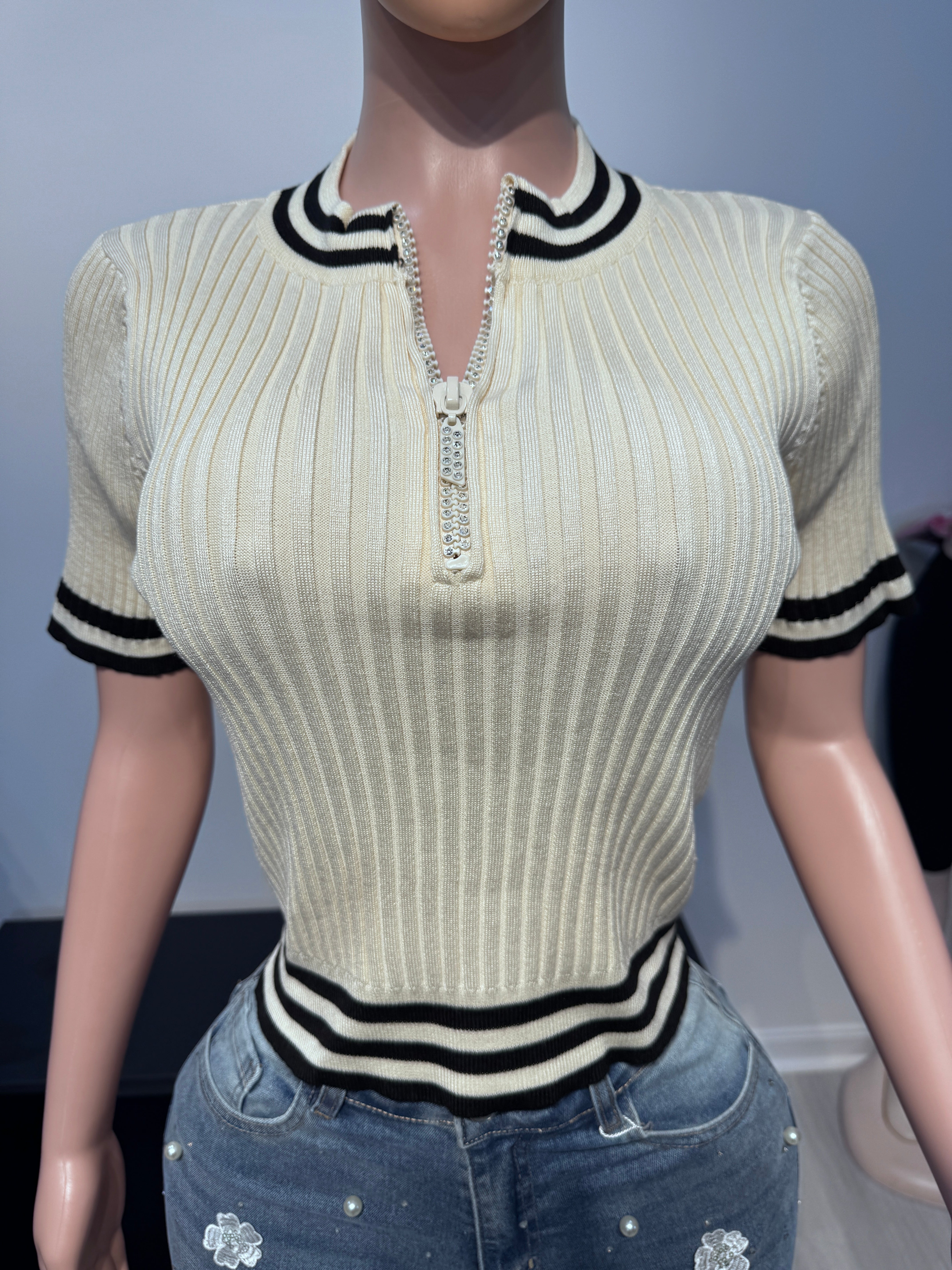 L790 Varsity Chic Knit Top
