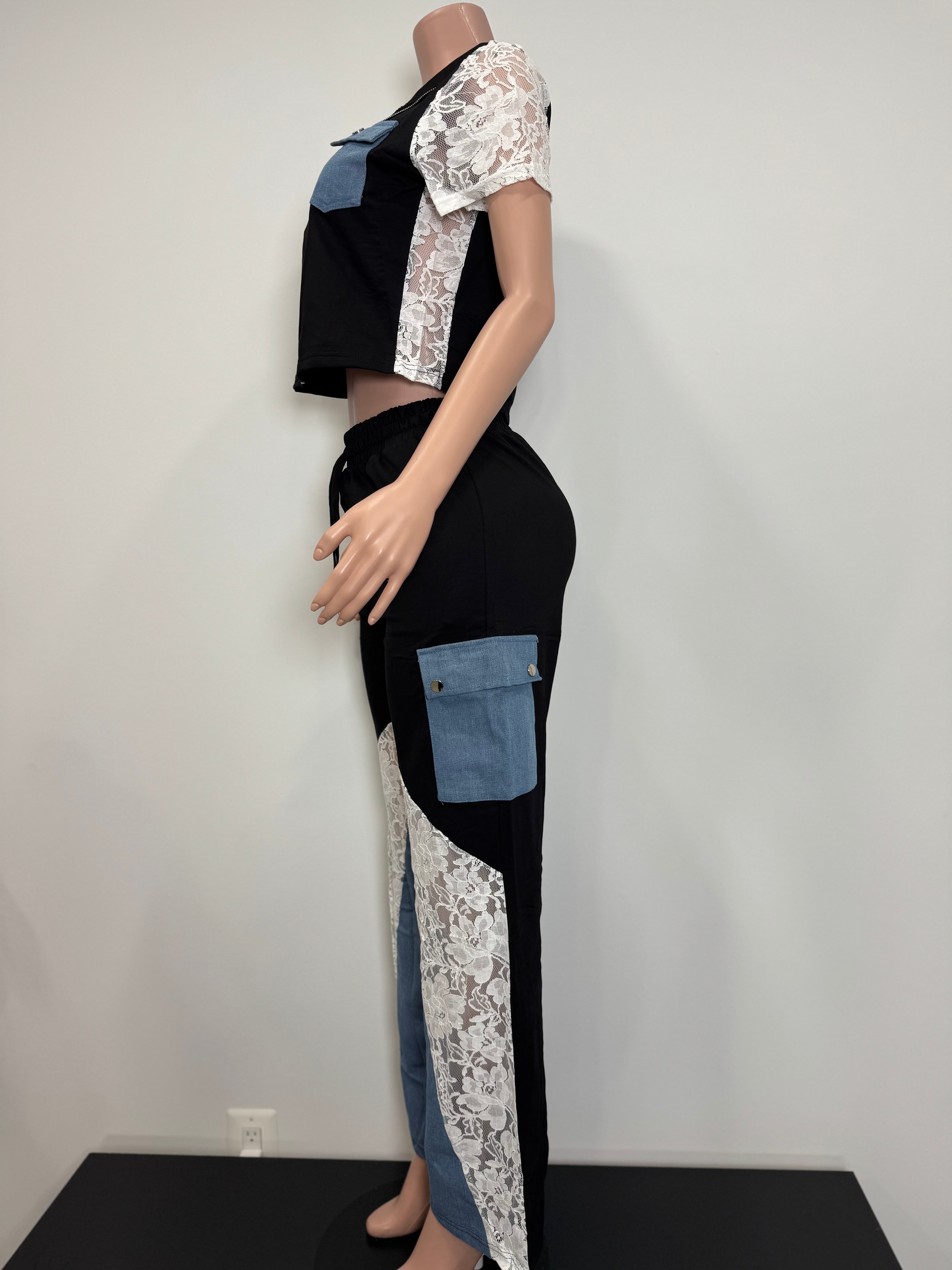 D1003 Lace Patchwork Utility Set