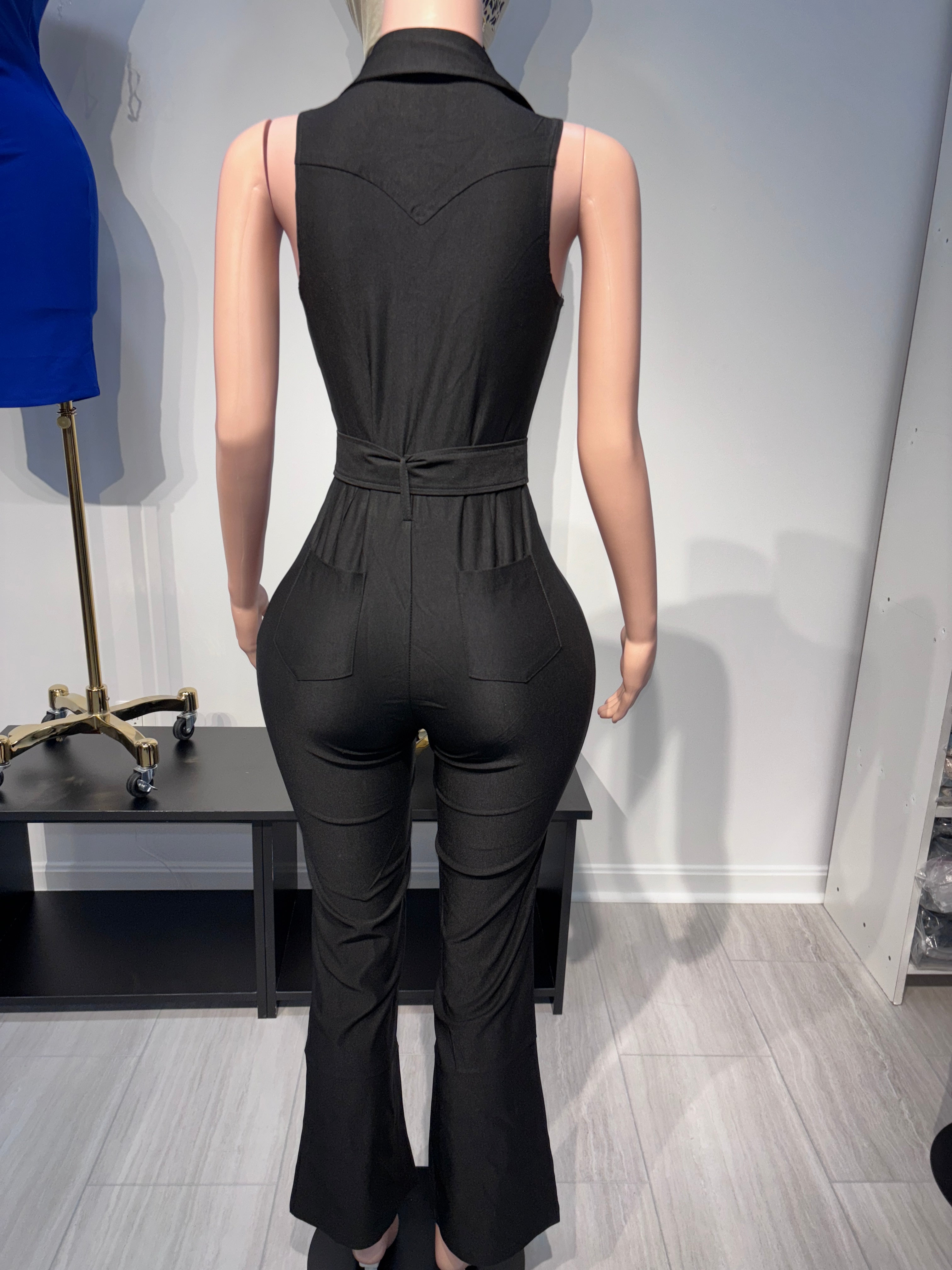 Dolly-01 Power Play Belted Jumpsuit