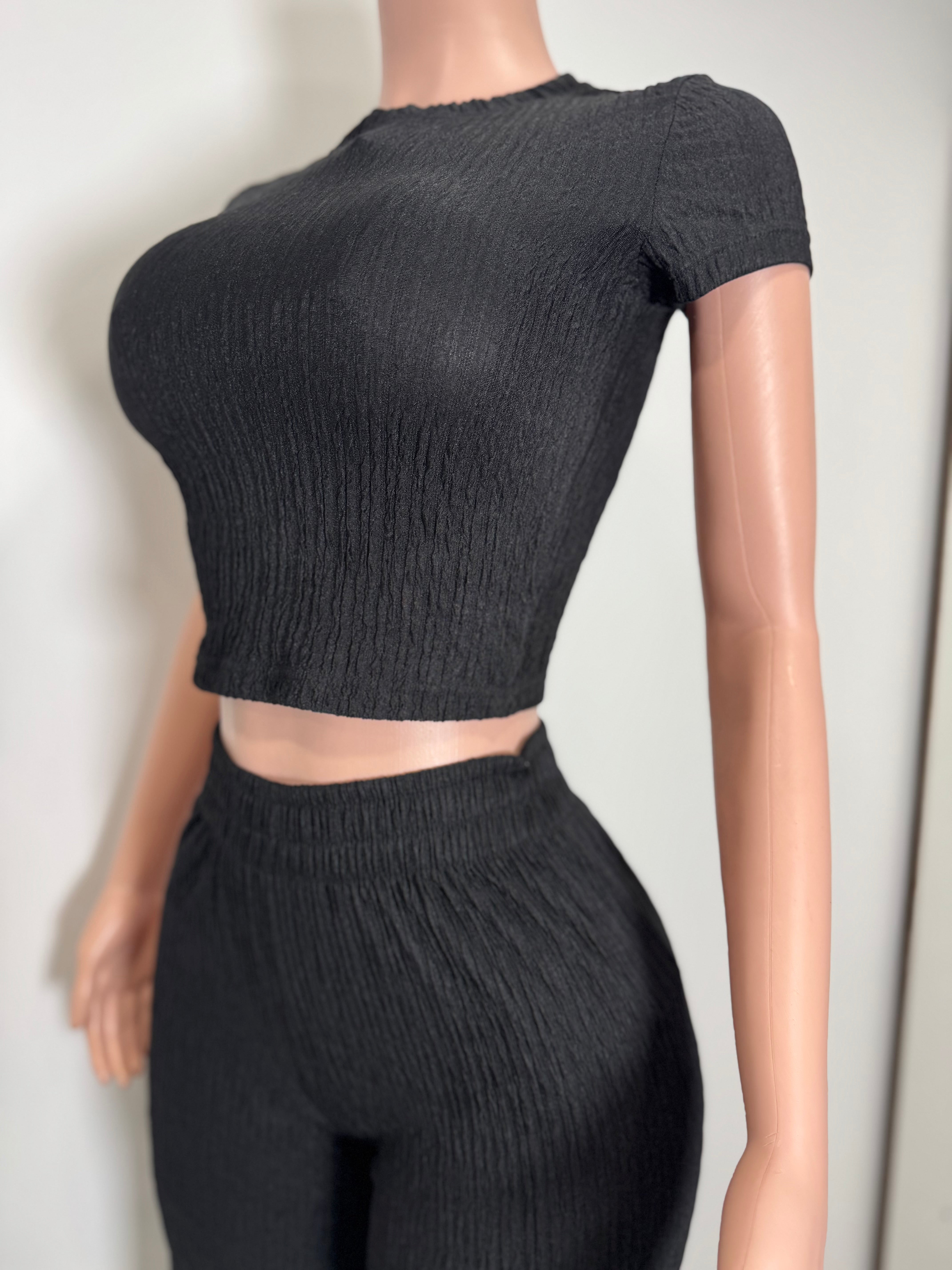 IRIS-19S 2 Piece Summer Party Casual Set Midnight Texture Lounge Set