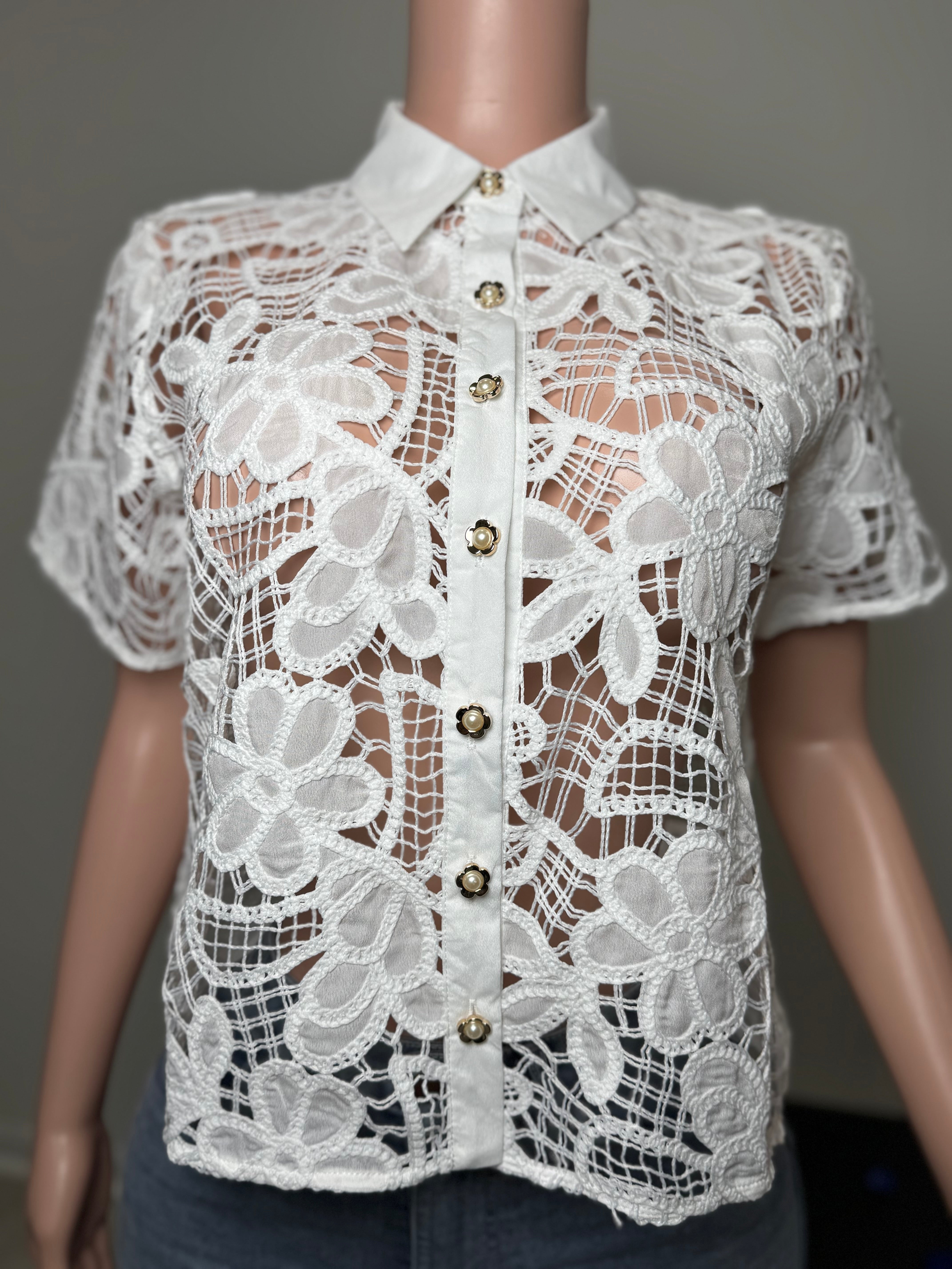 TX70853 Garden Bloom Lace Blouse