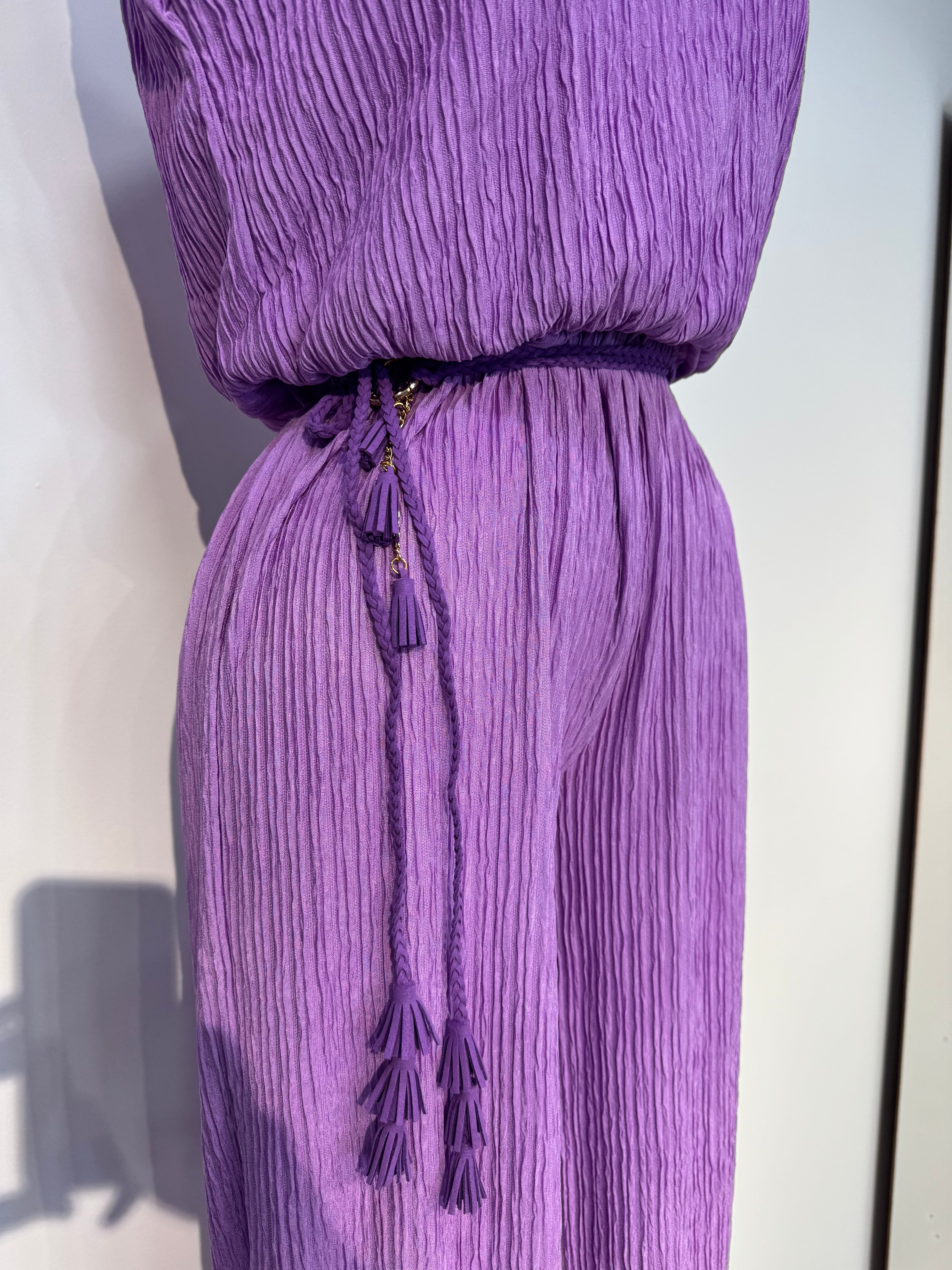 7J Lavender Luxe Pleated Jumpsuit