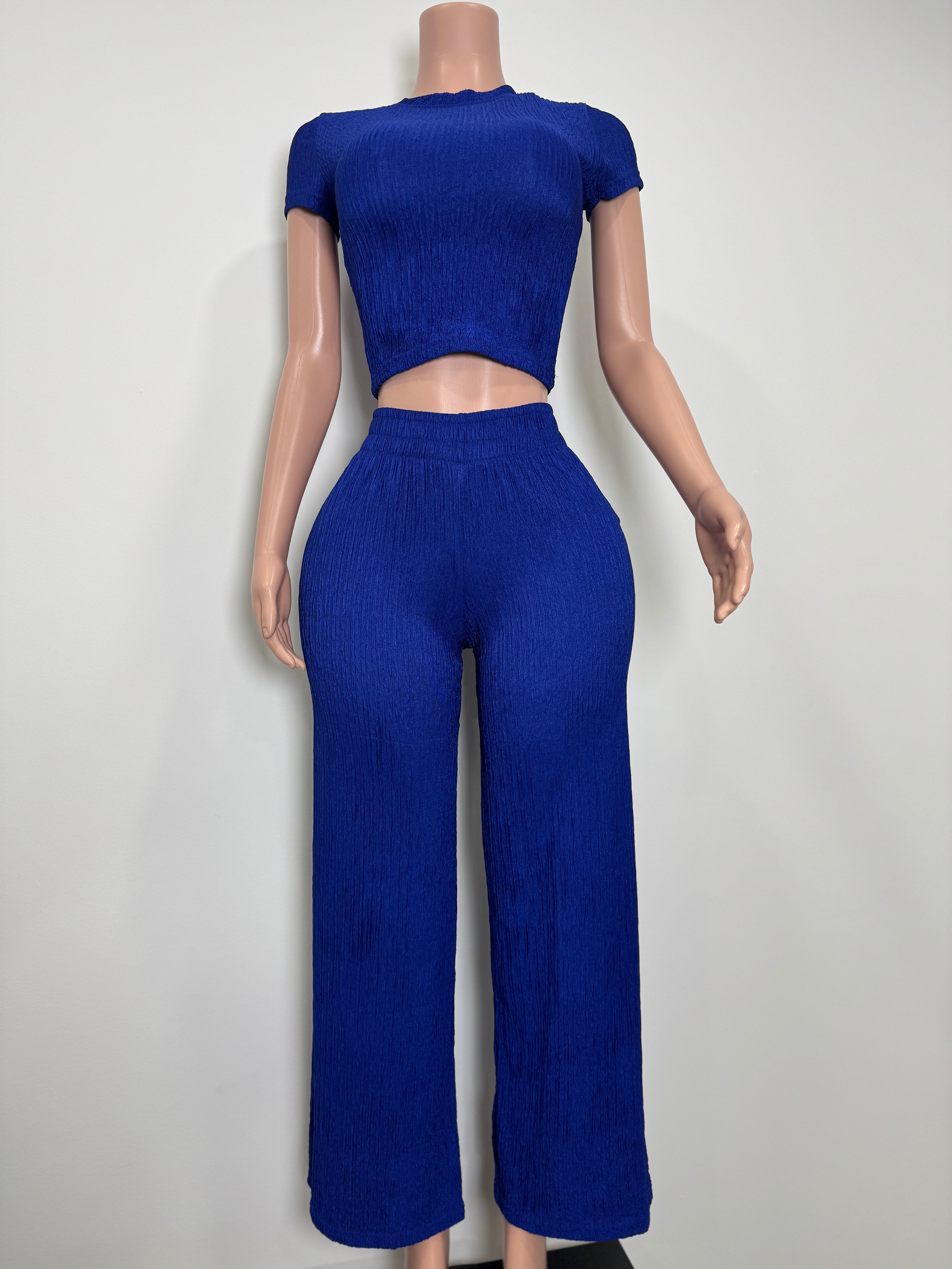 IRIS-19S 2 Piece Summer Party Casual Set Midnight Texture Lounge Set