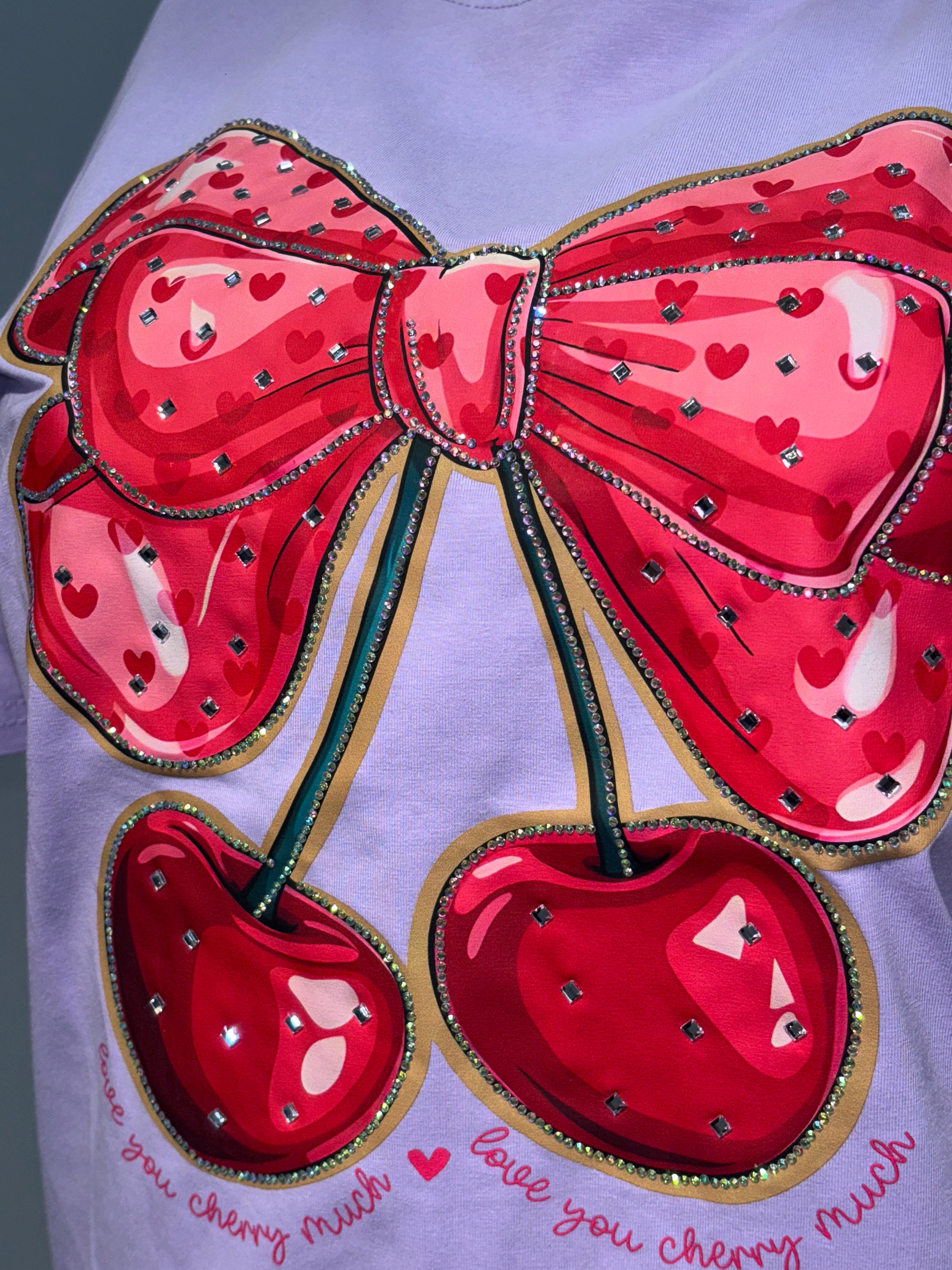 #230 Cherry Kissed Bow Tee