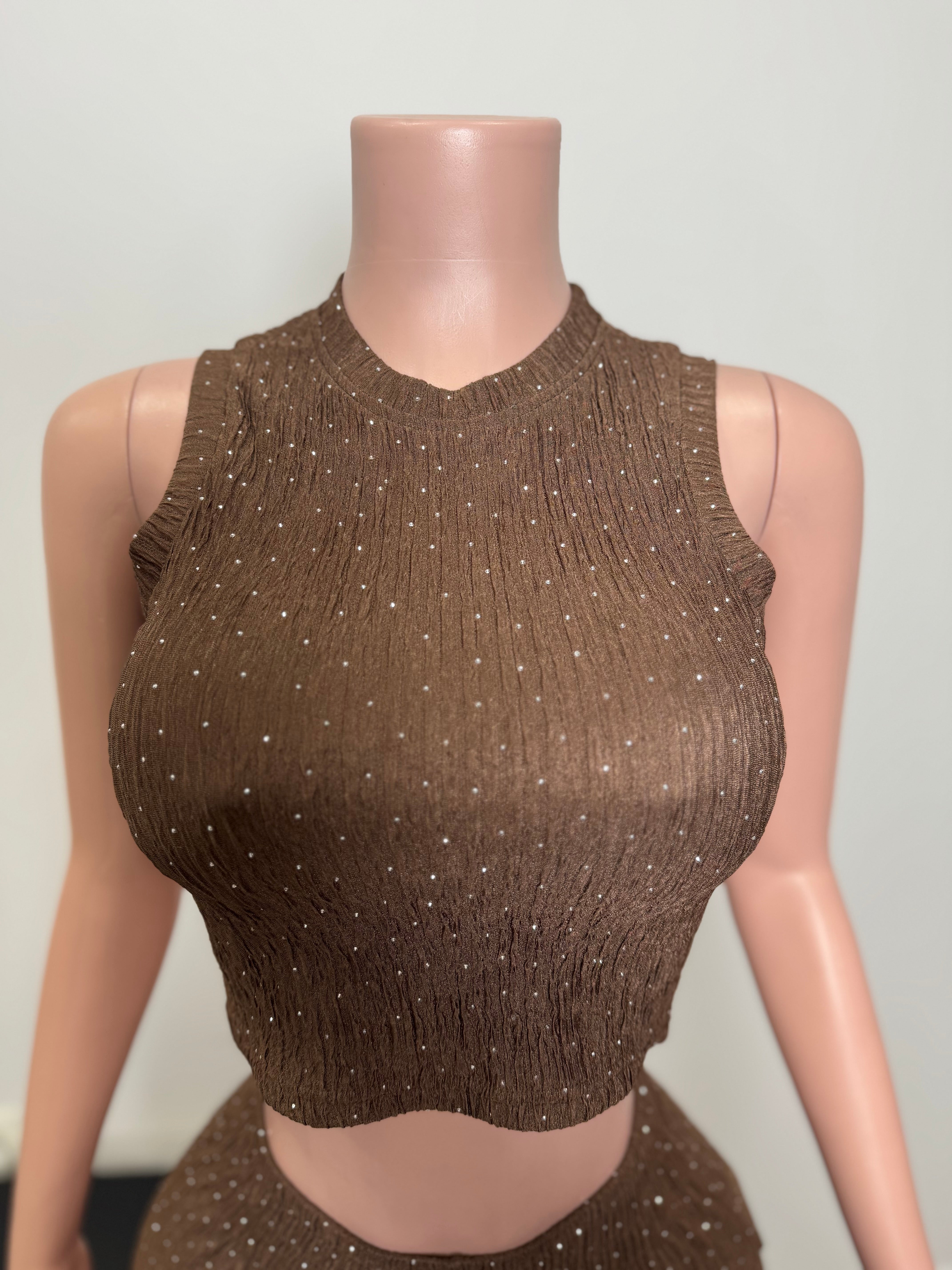 IRIS-1RH 2 Piece Set of Casual Texture Lounge Sleeveless