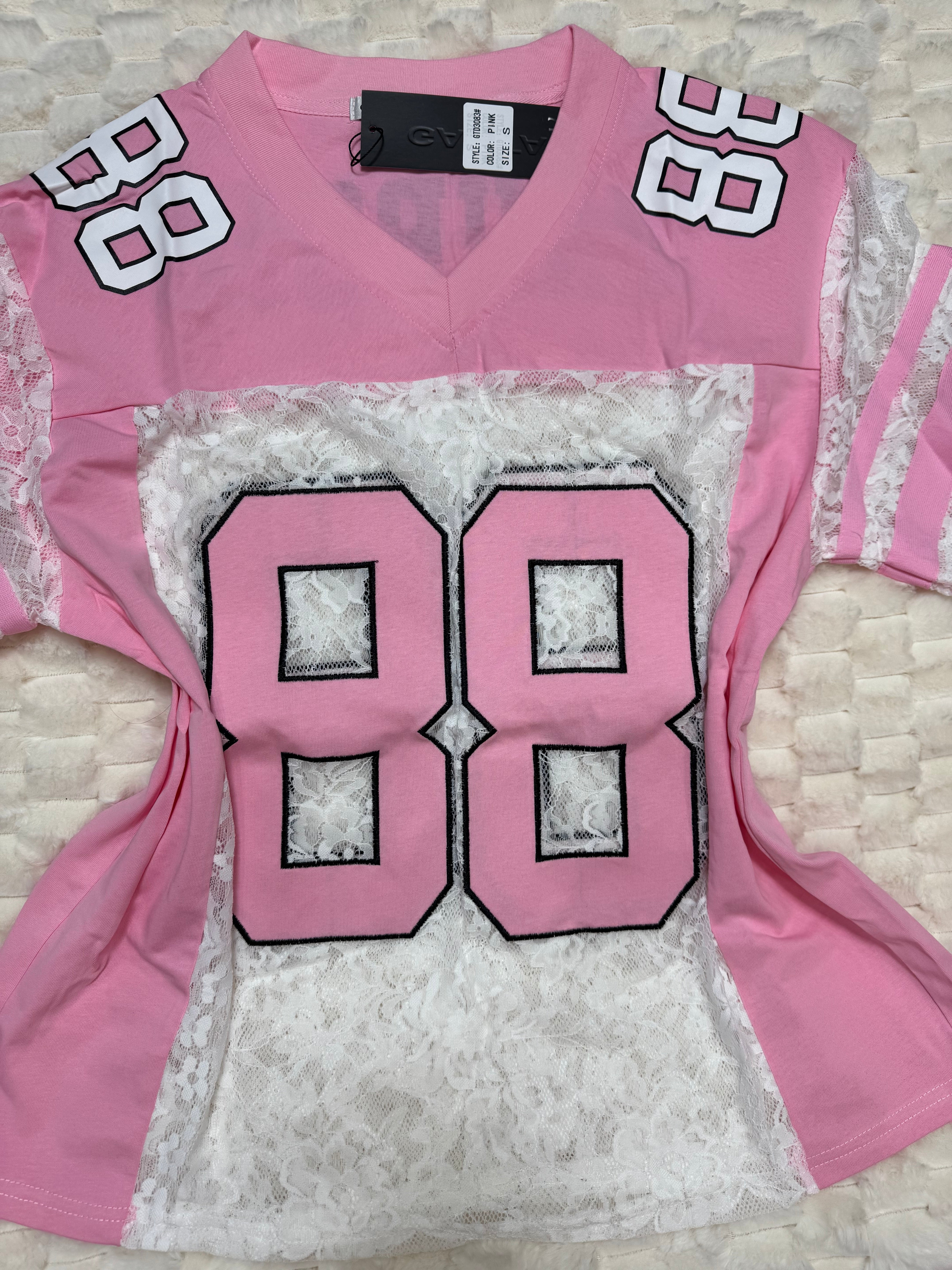 Touchdown lace varisity tee