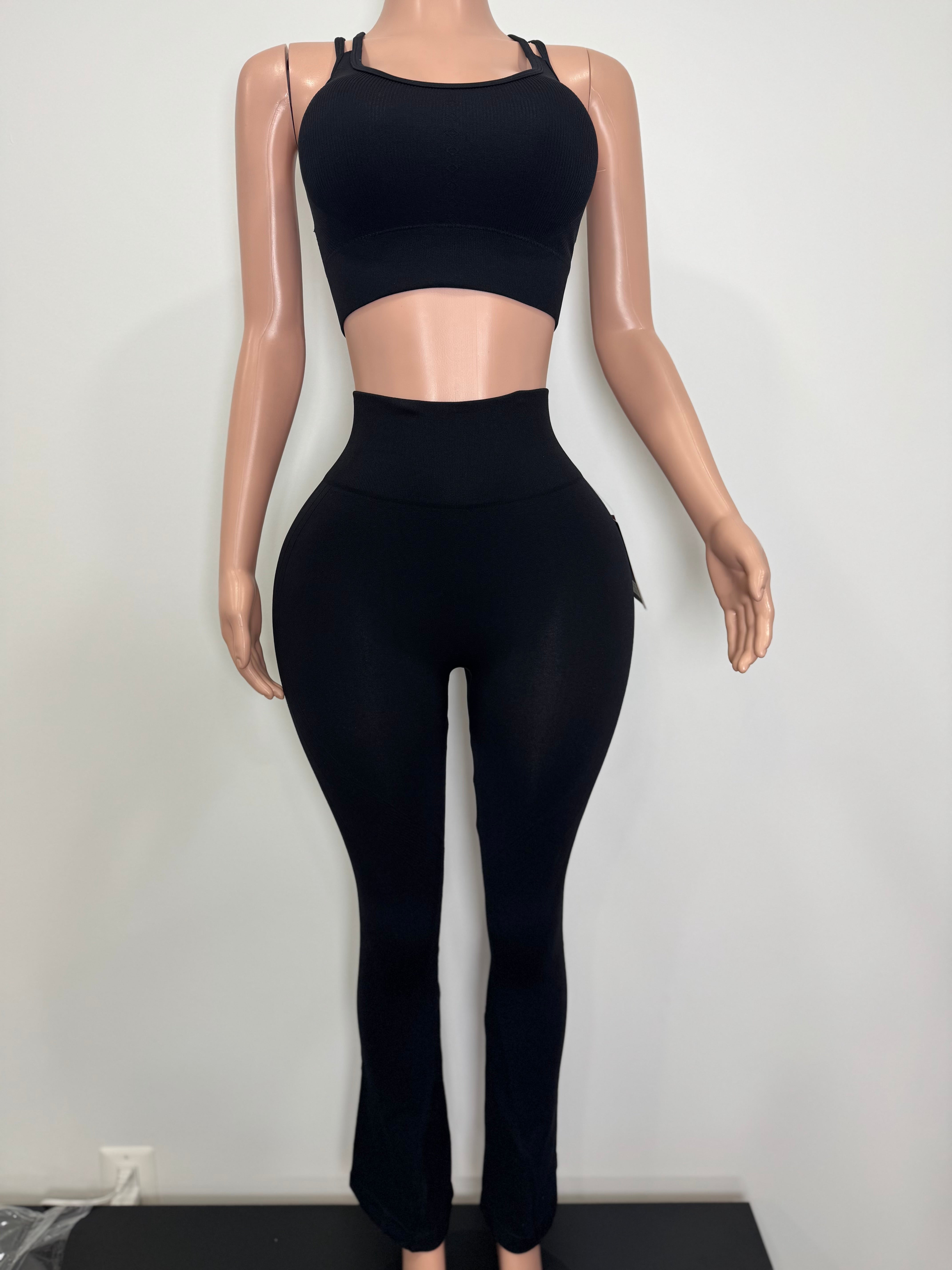 CMS53 2 Piece Gym Set Leggings with Butt Lifting and Tummy Control