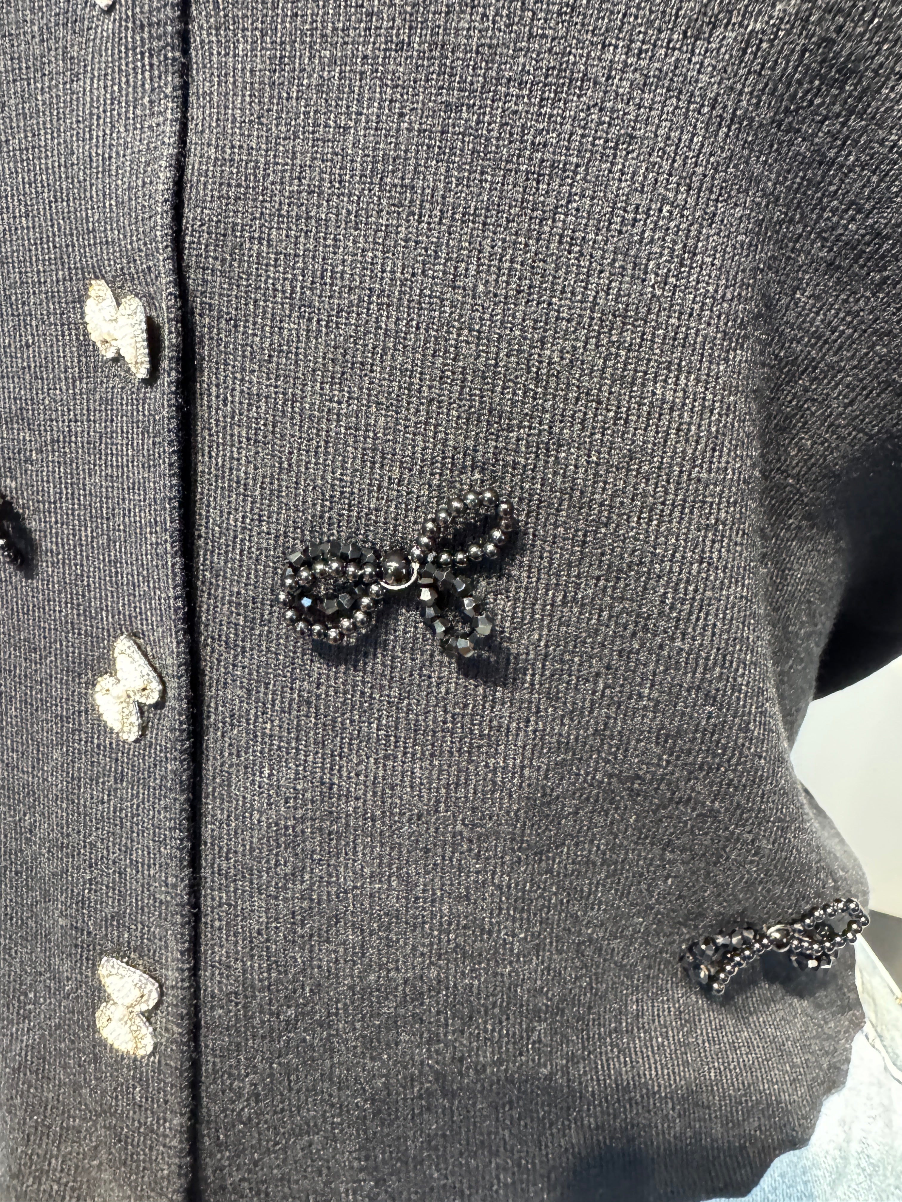 2615 Bow Charm Knit Button up sweater